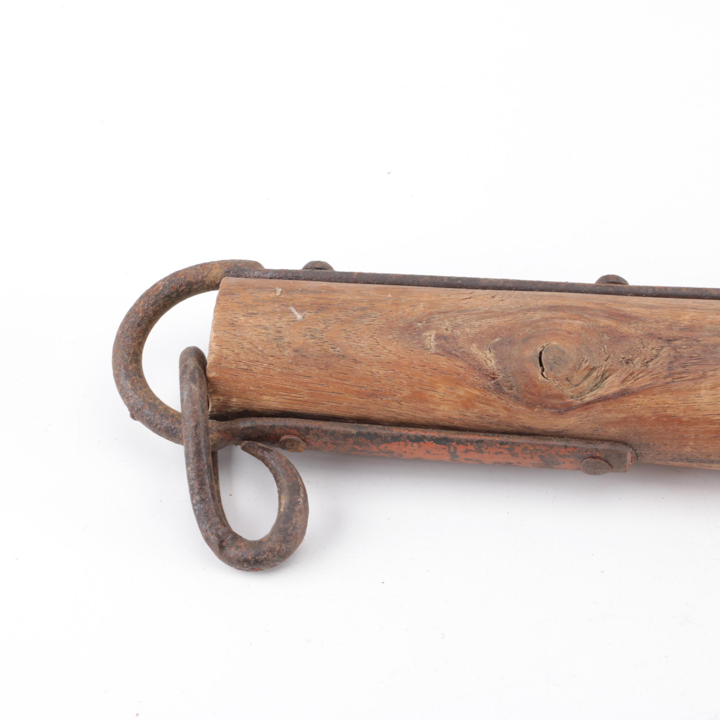 Vintage Wood and Metal Single Tree Yokes