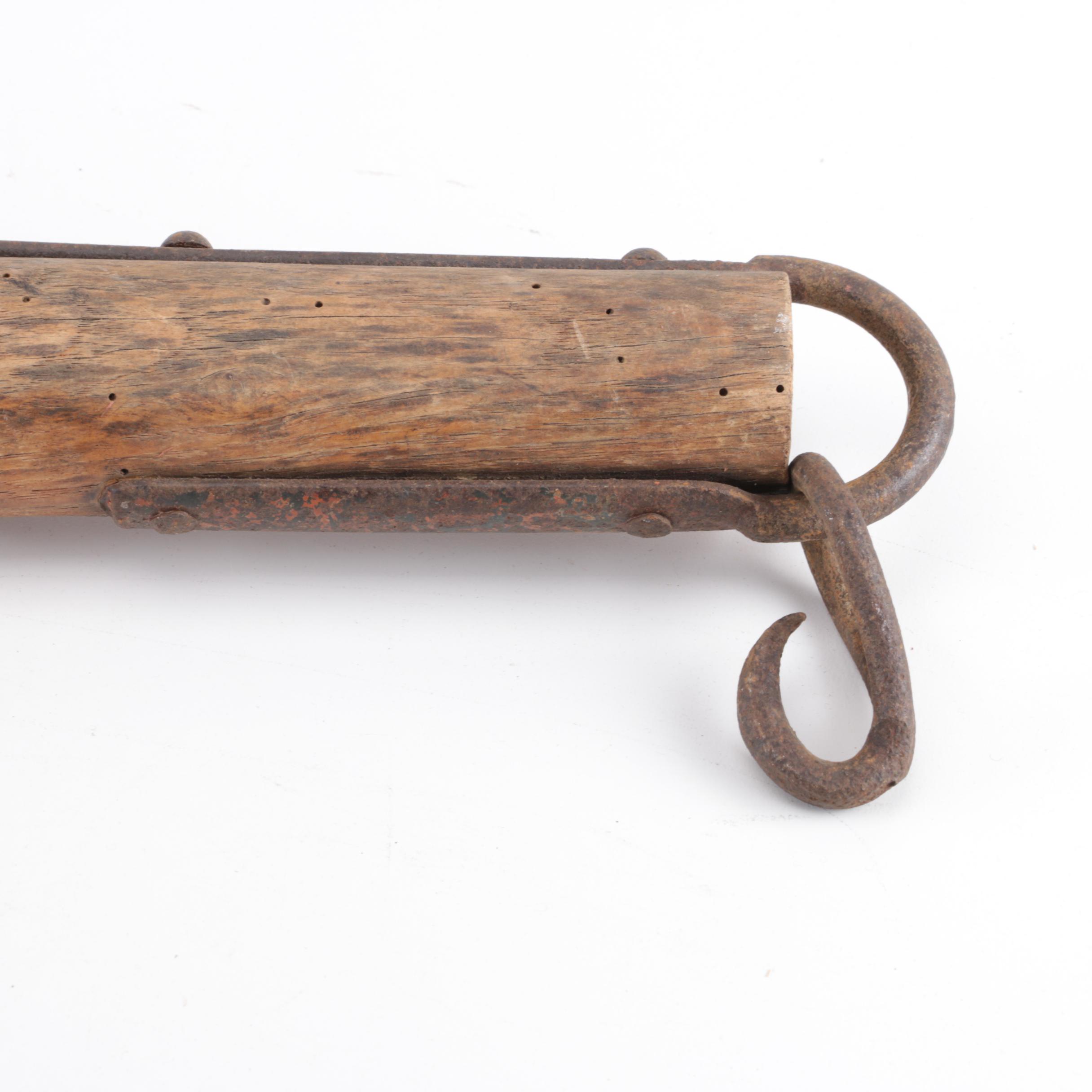 Vintage Wood and Metal Single Tree Yokes