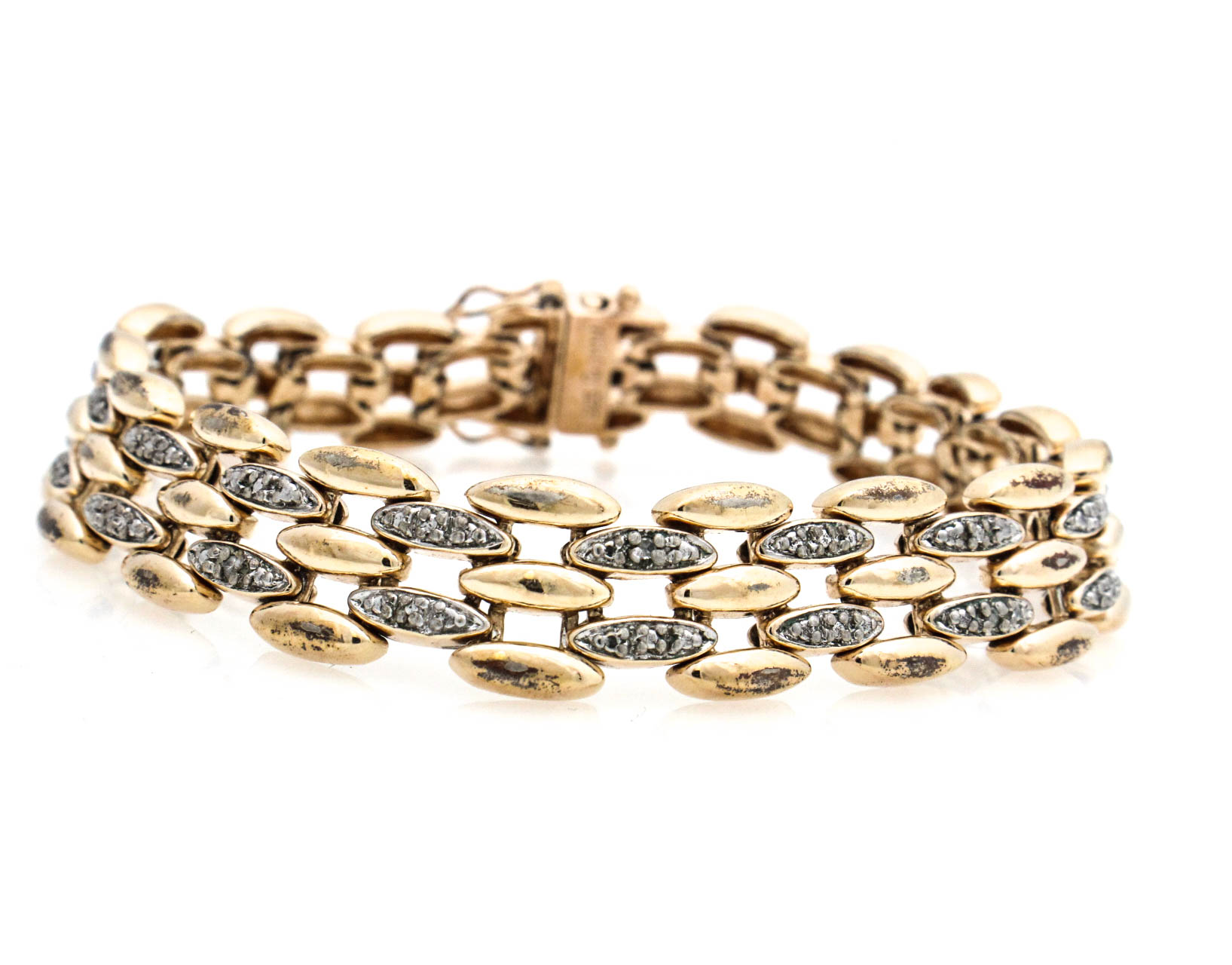 Gold Plated Sterling Silver Diamond Bracelet