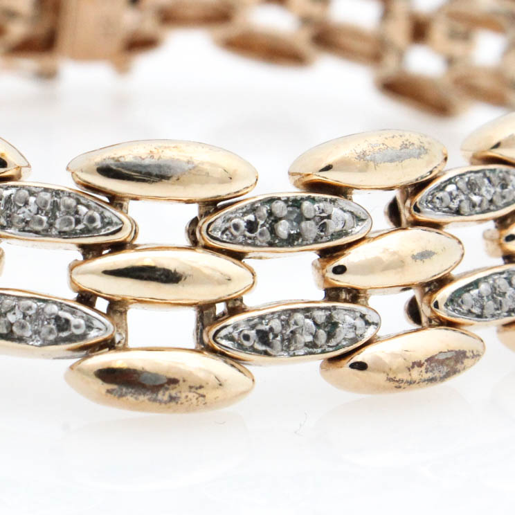 Gold Plated Sterling Silver Diamond Bracelet