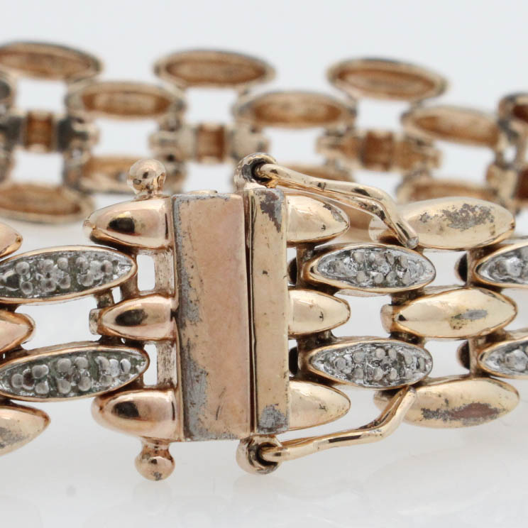 Gold Plated Sterling Silver Diamond Bracelet