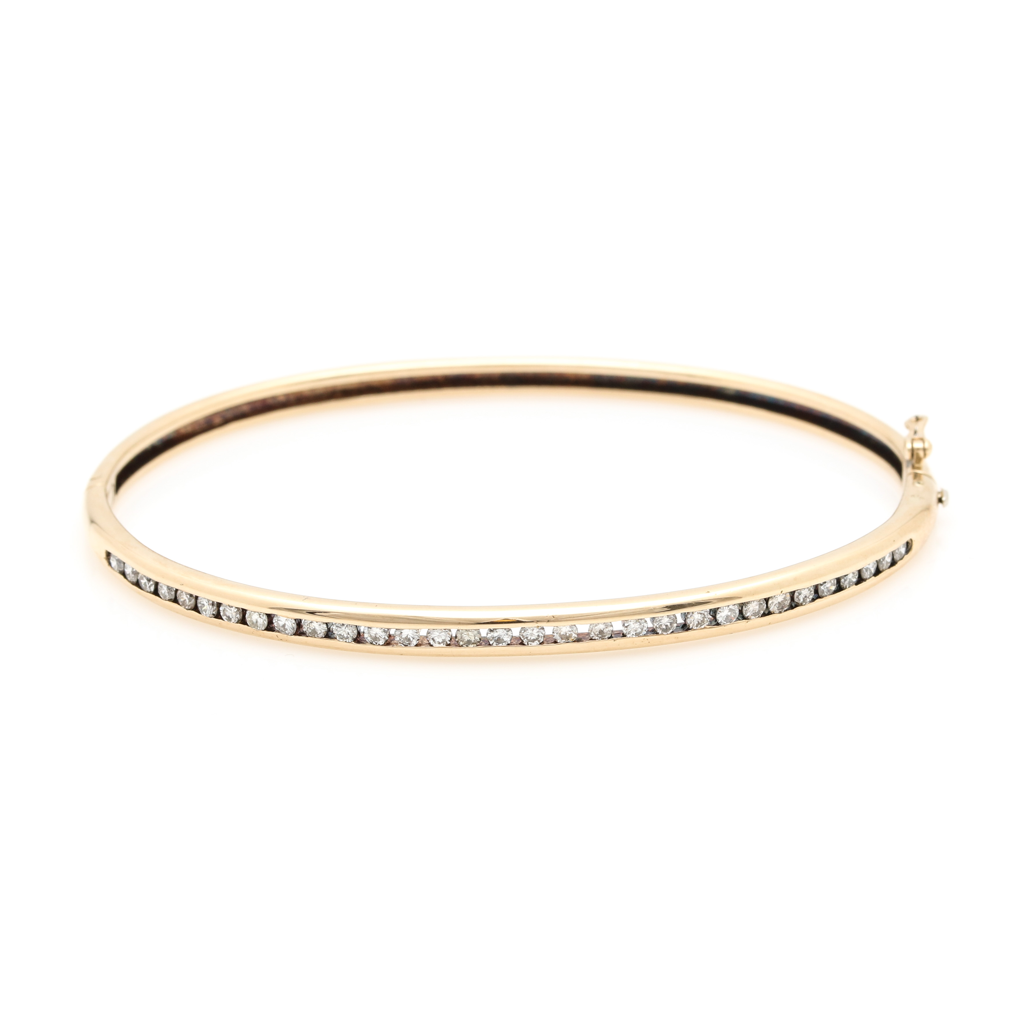 14K Yellow Gold Diamond Bangle Bracelet