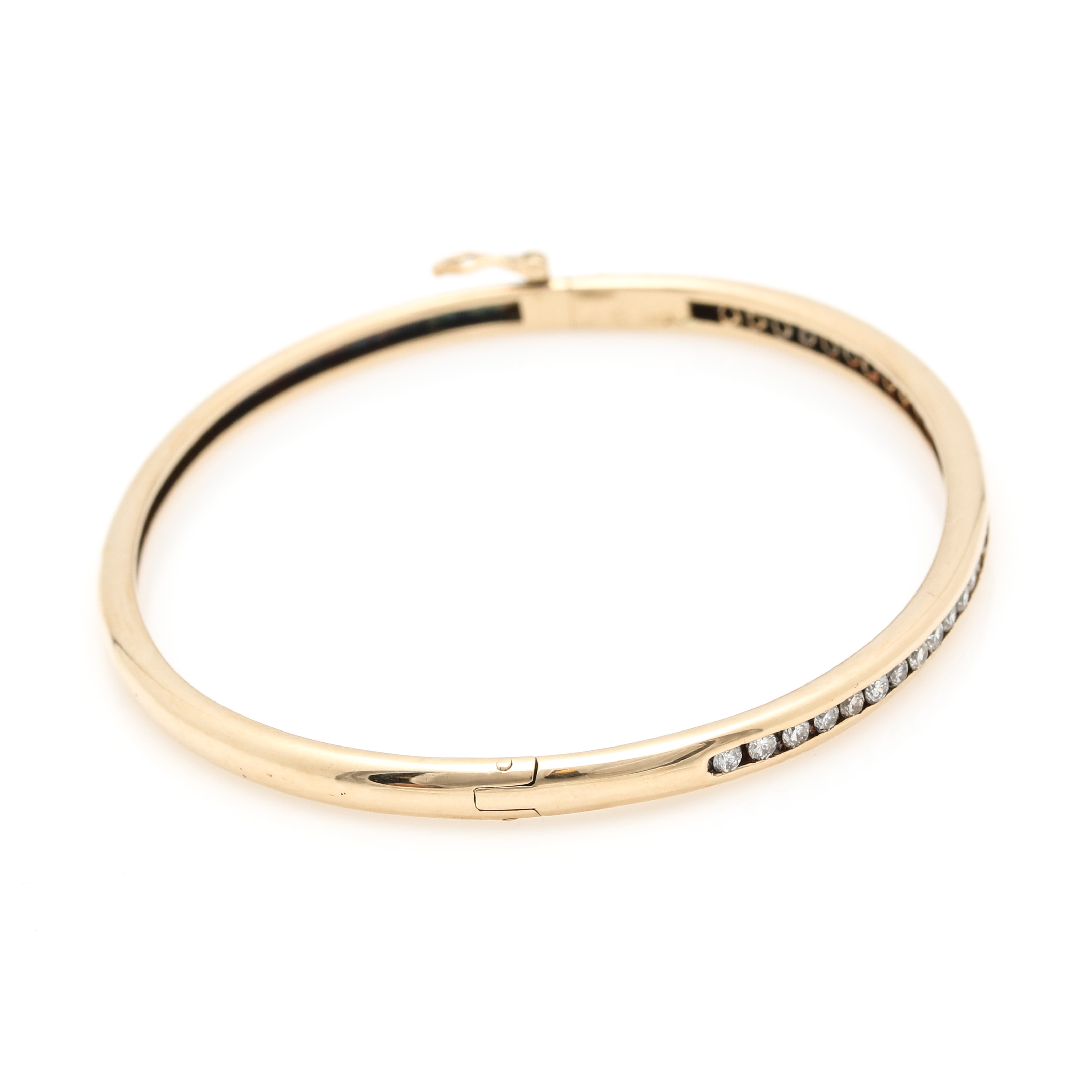 14K Yellow Gold Diamond Bangle Bracelet