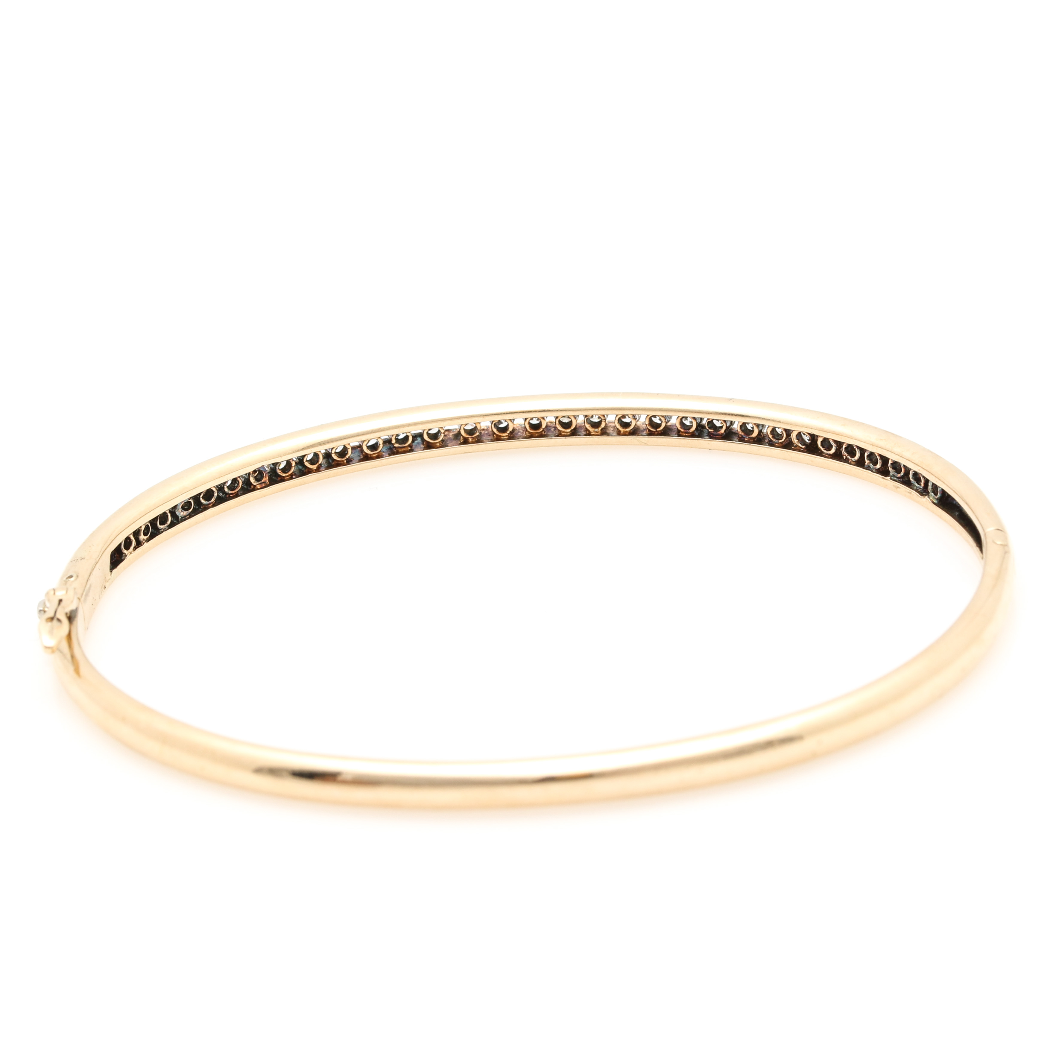 14K Yellow Gold Diamond Bangle Bracelet