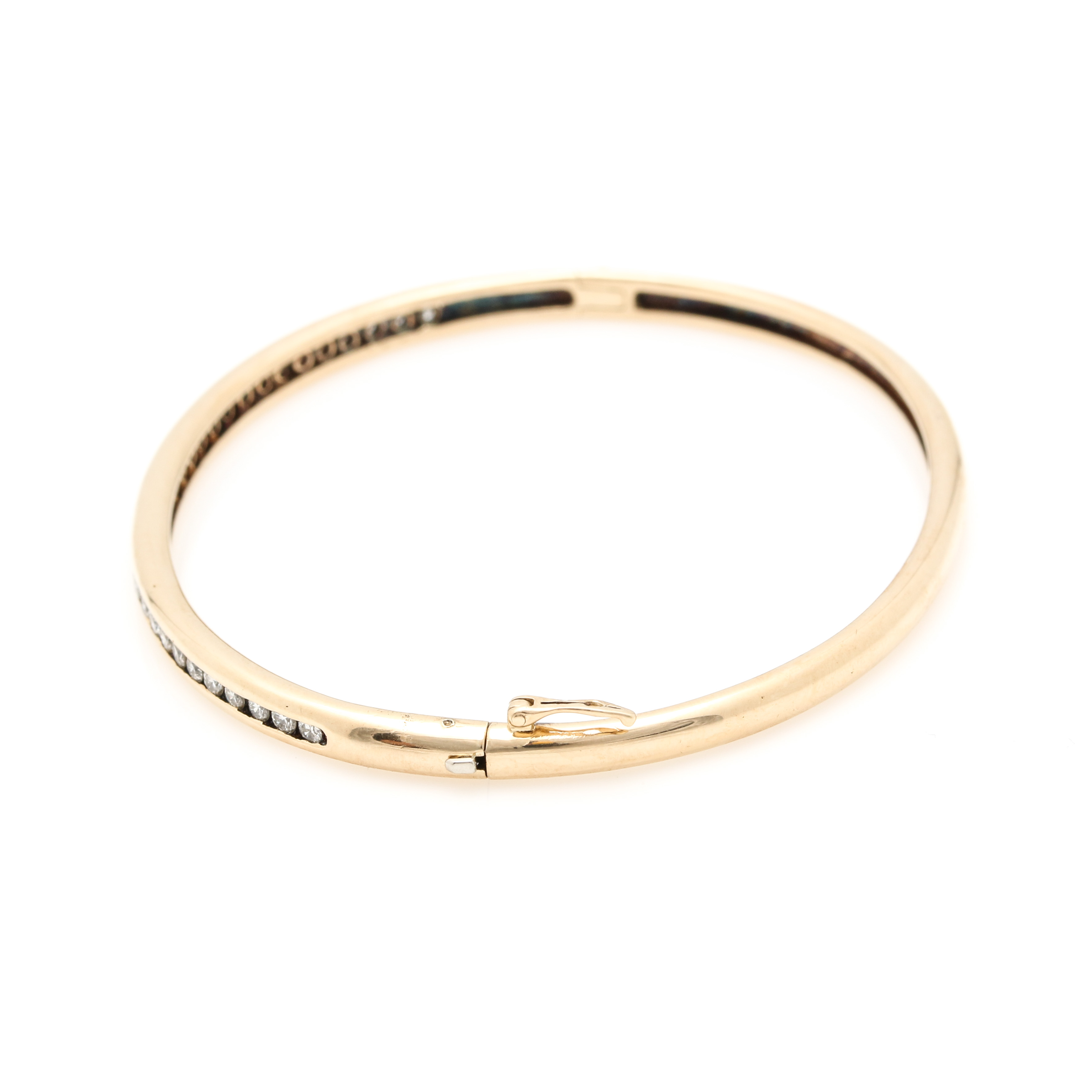 14K Yellow Gold Diamond Bangle Bracelet