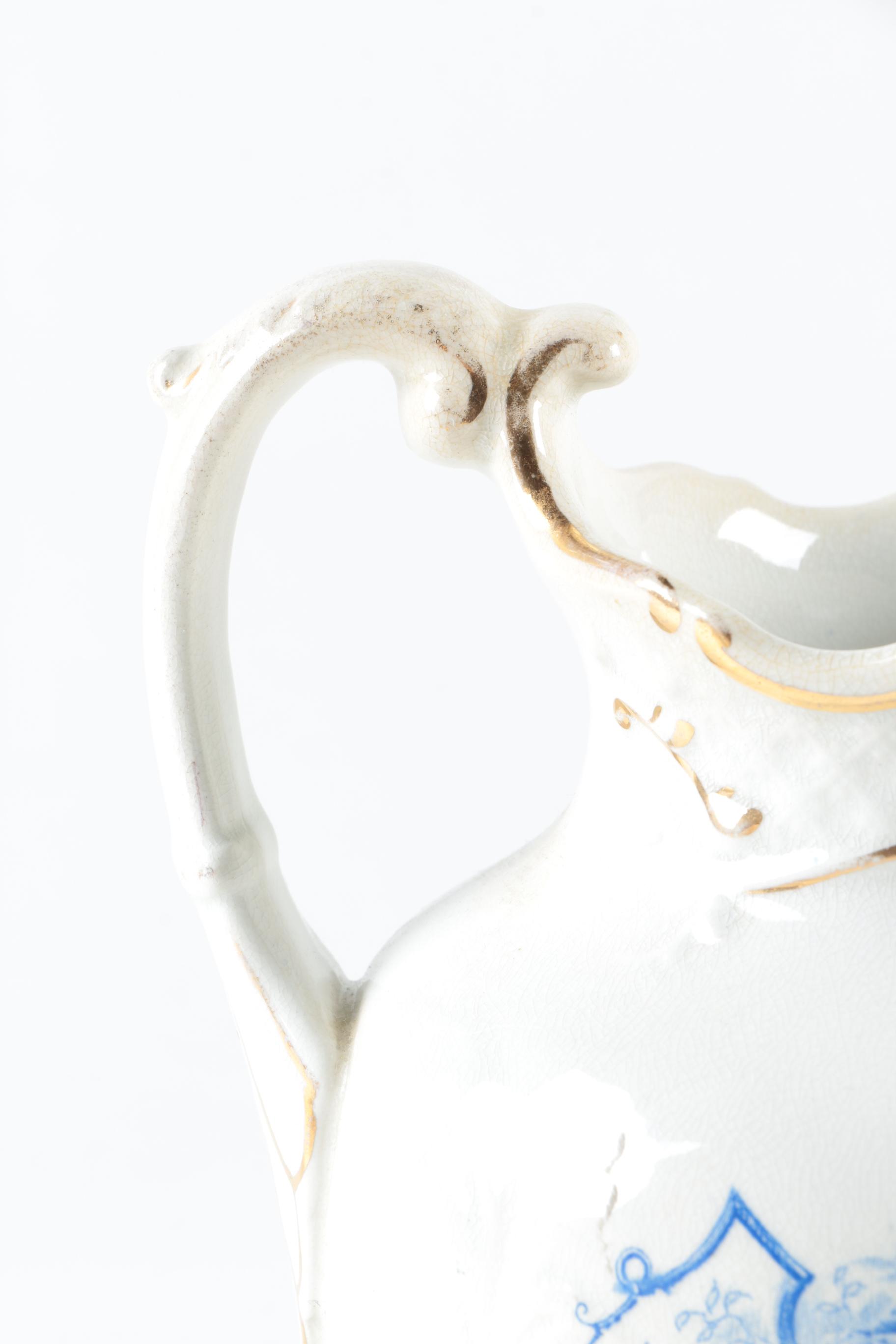 Alba China Pitcher, Vase, and Bowl