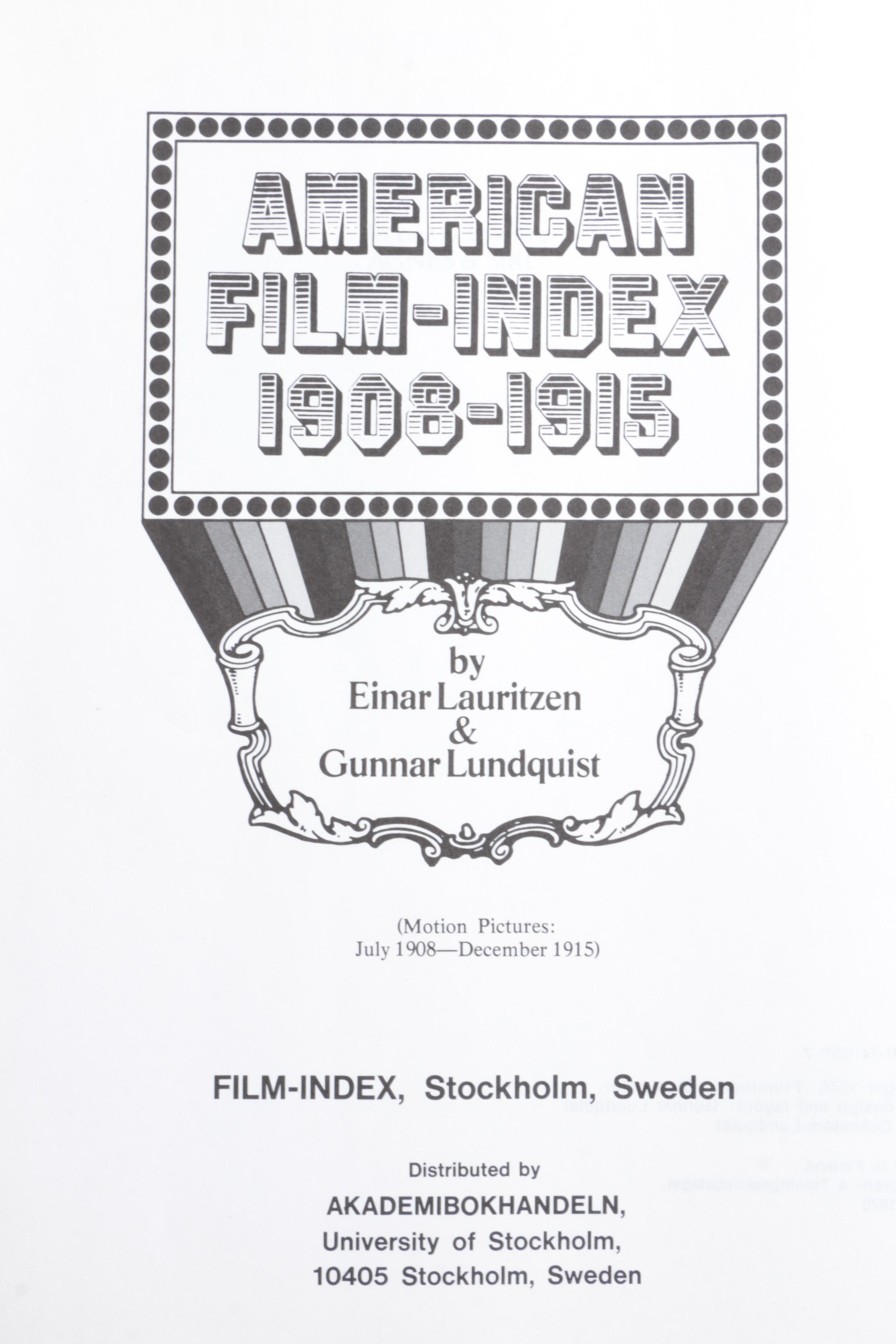 "American Film Index 1908–1915" and "The Illustrated Who's Who of the Cinema"