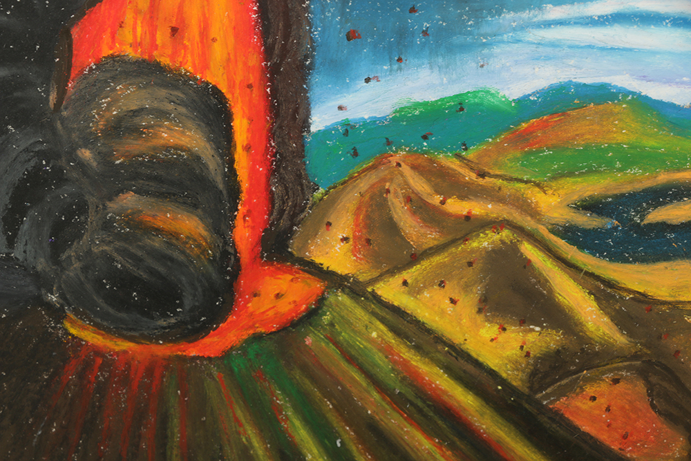 Encaustic Pigmentation on Paper in the Manner of Dr. Atl, Gerardo Murillo