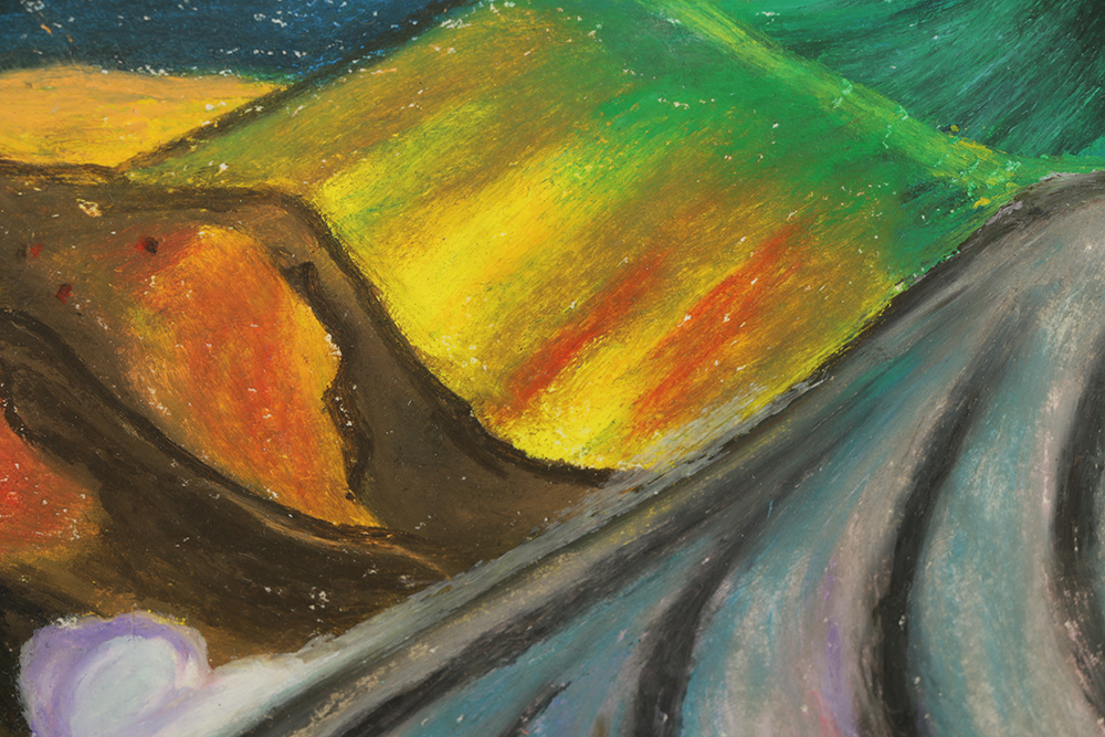 Encaustic Pigmentation on Paper in the Manner of Dr. Atl, Gerardo Murillo