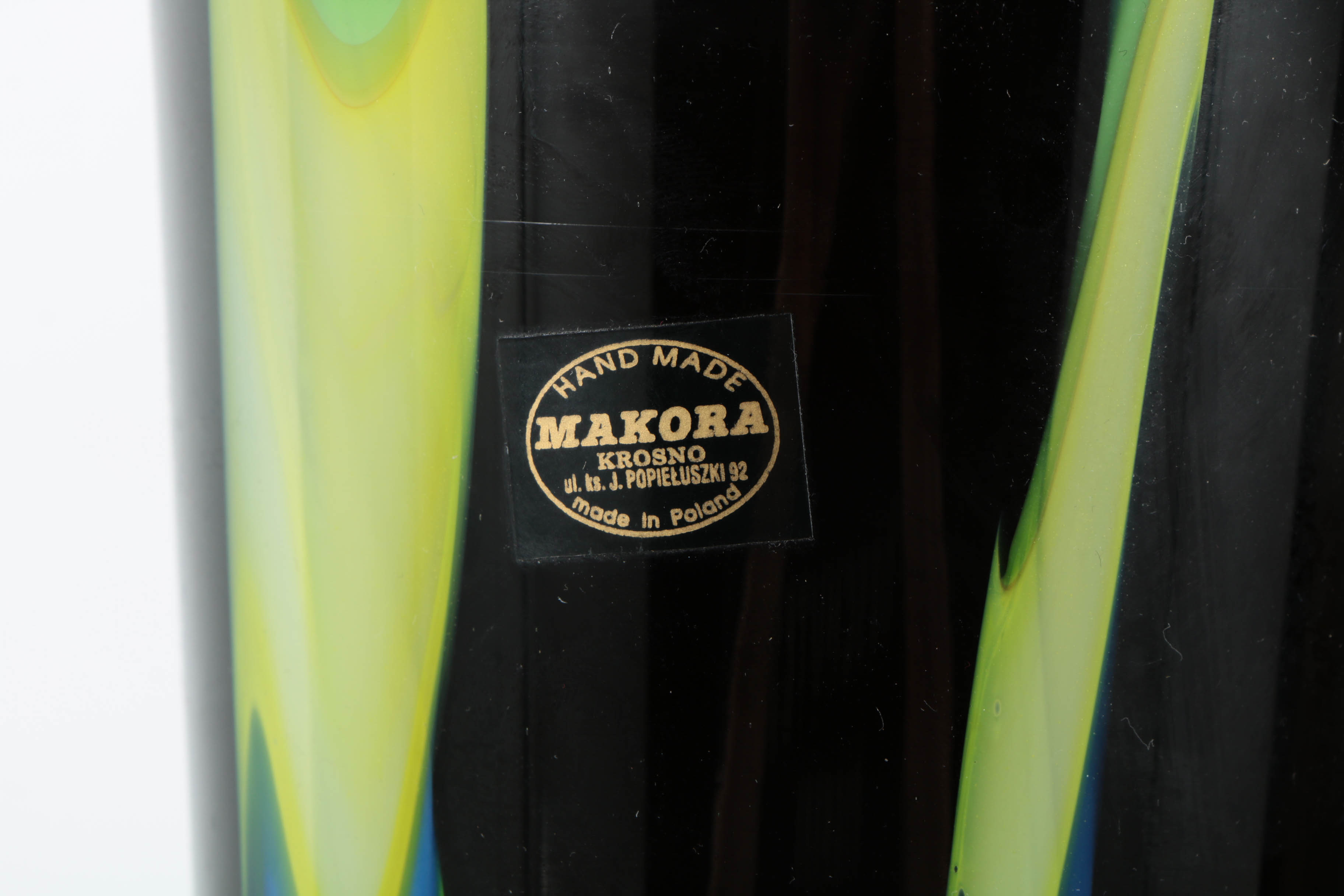 Makora Poland Art Glass Floor Vase