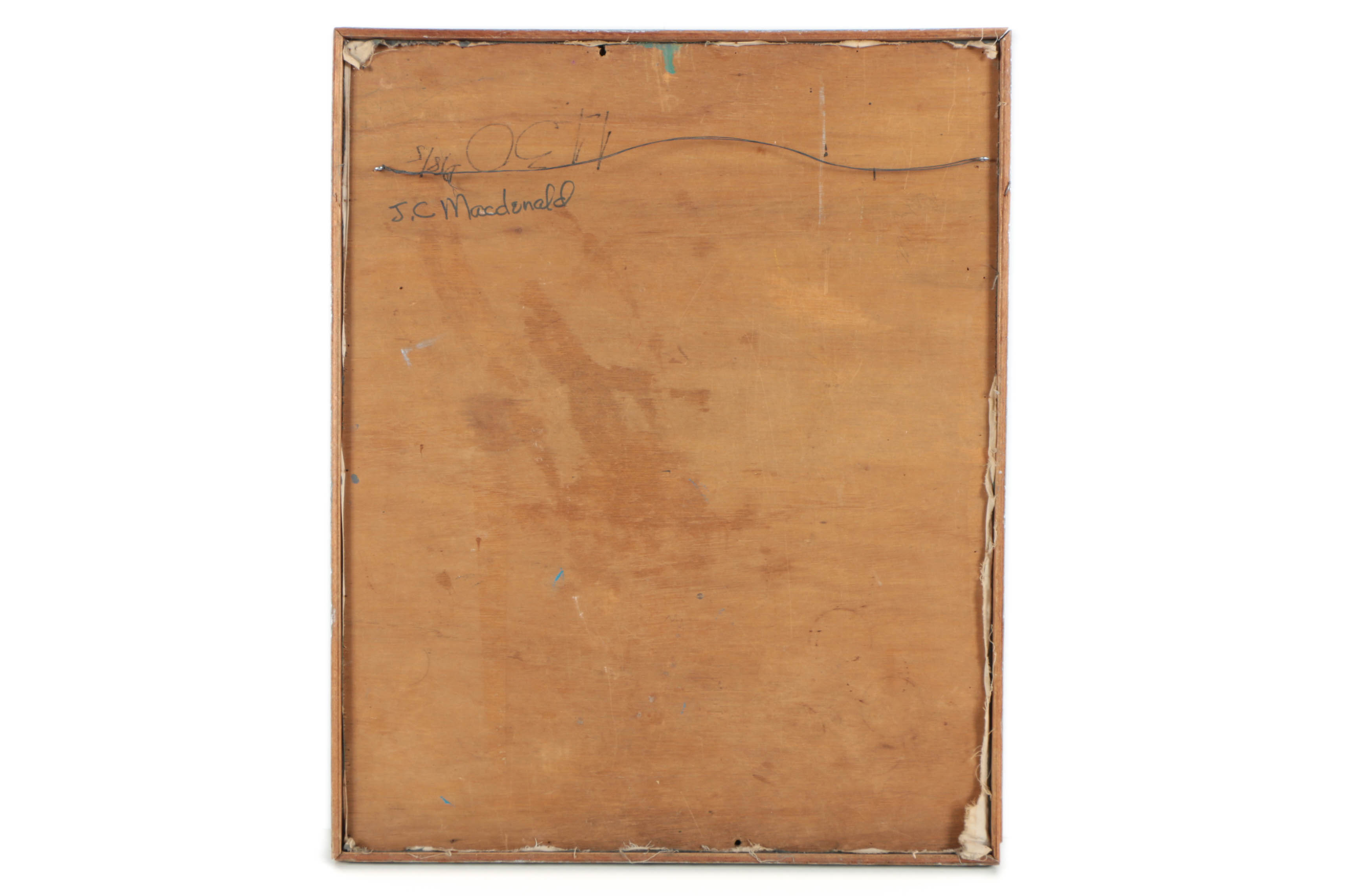 Modernist Style Oil Painting on Board of Nude Woman