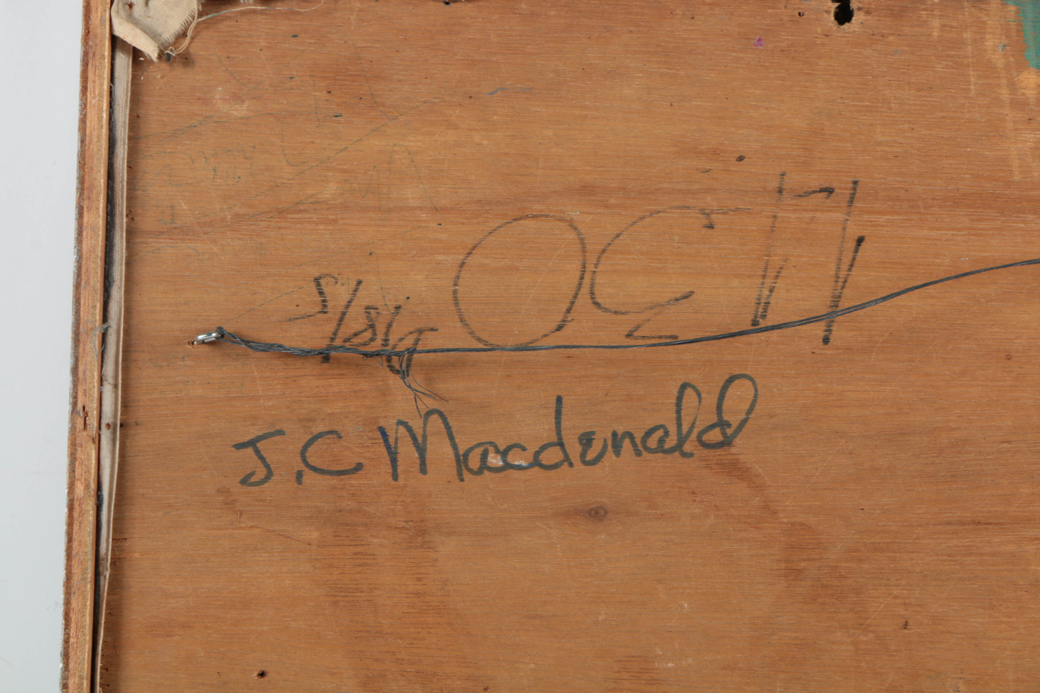 Modernist Style Oil Painting on Board of Nude Woman