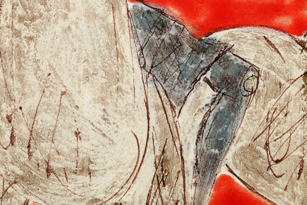 Giovanni Petucco Ceramic Wall Tile of Man on a Horse