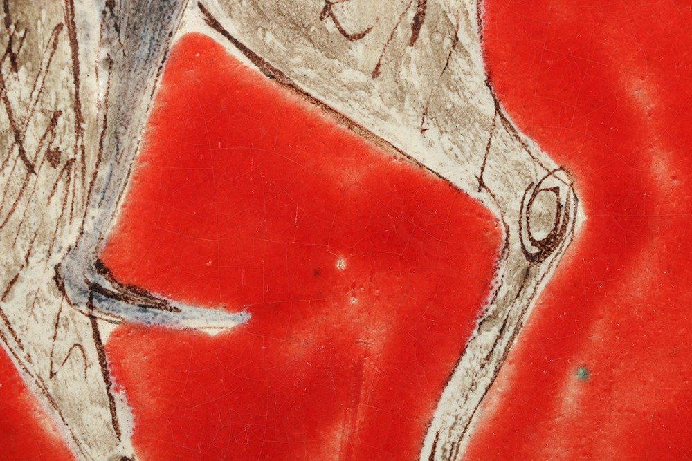 Giovanni Petucco Ceramic Wall Tile of Man on a Horse