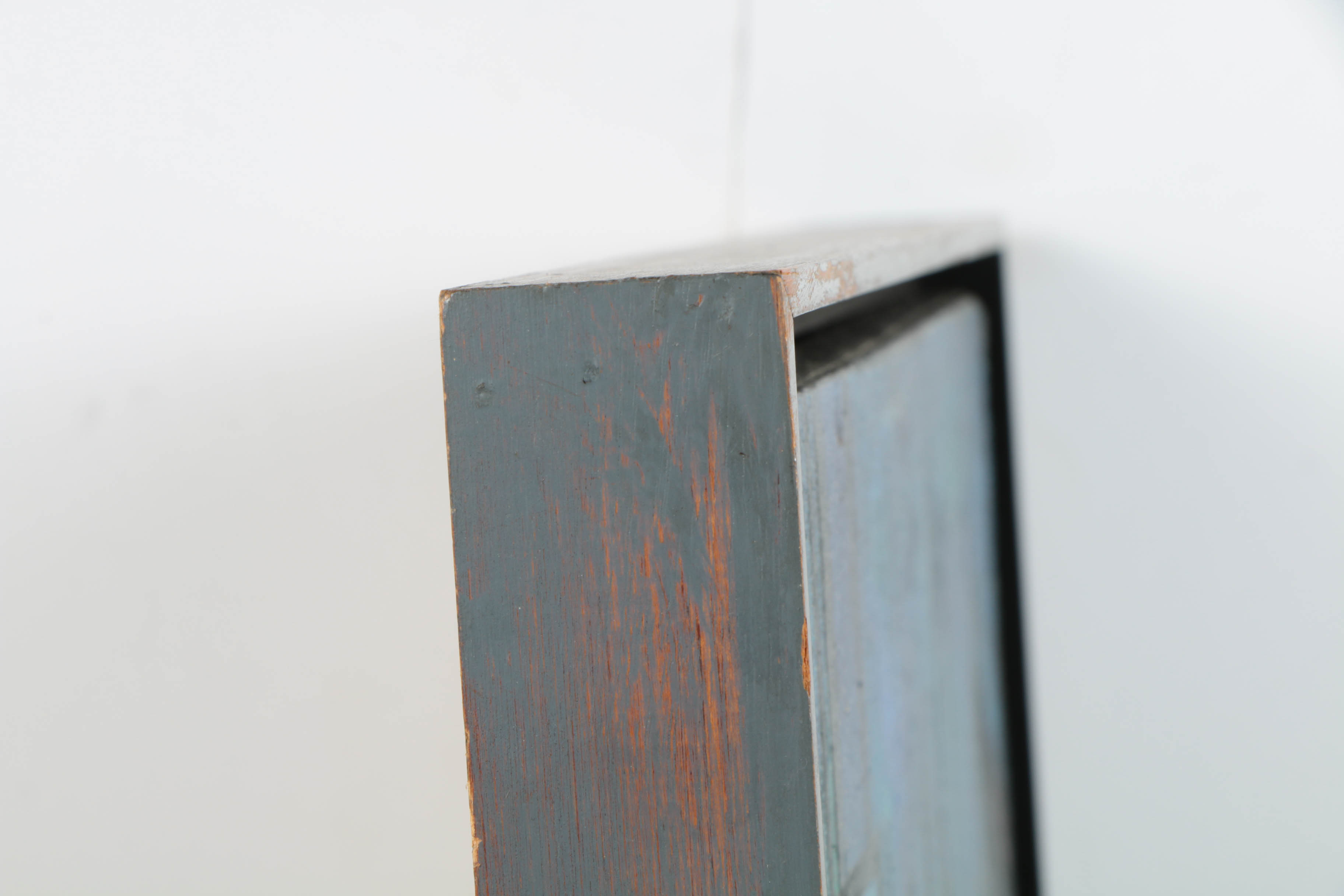 Mid-Century Oil Painting on Canvas of Abstract Cityscape