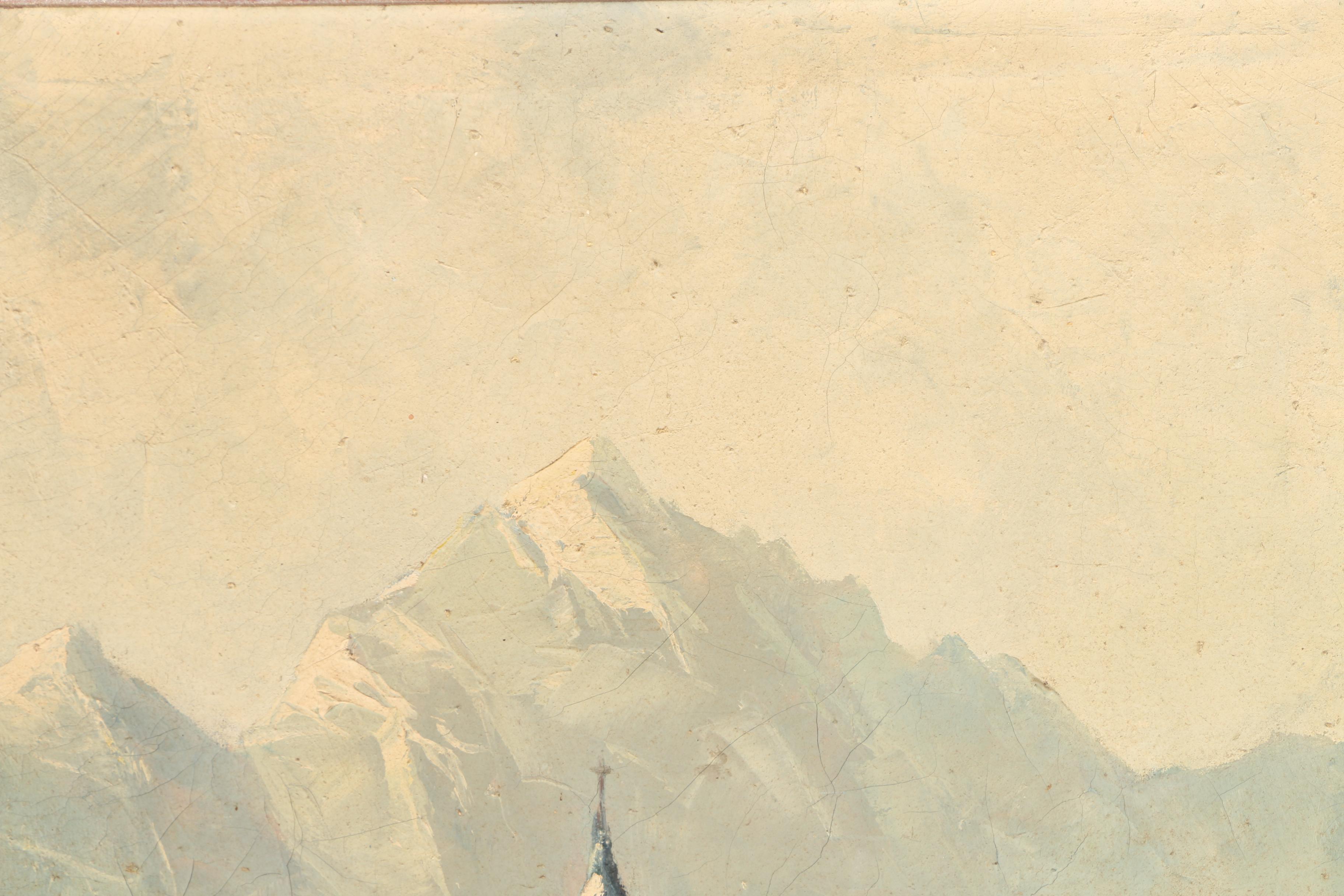 Holtmann Oil Painting of an Alpine Church