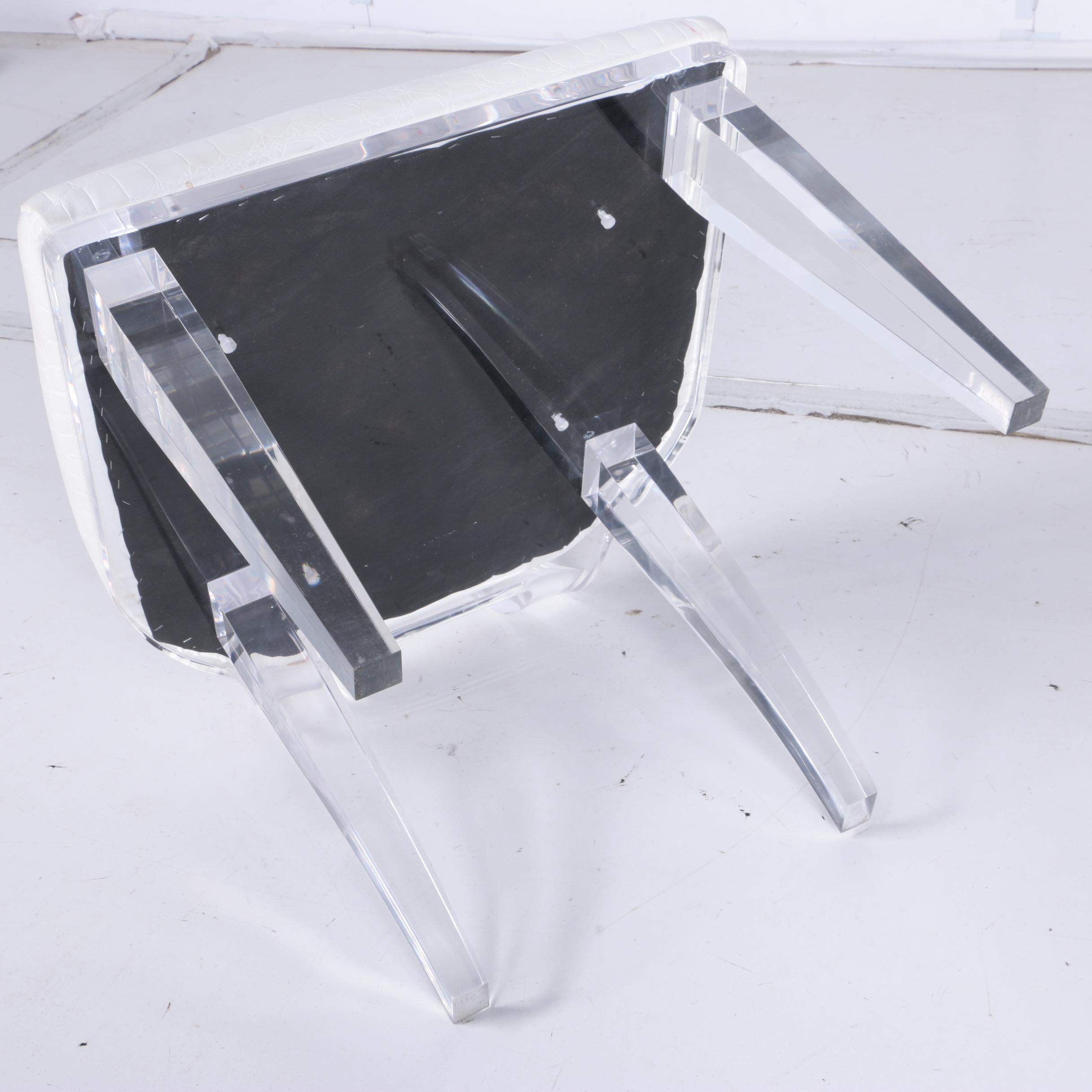 Contemporary Style Acrylic Side Chair With One-Inch Thick Acrylic Frame
