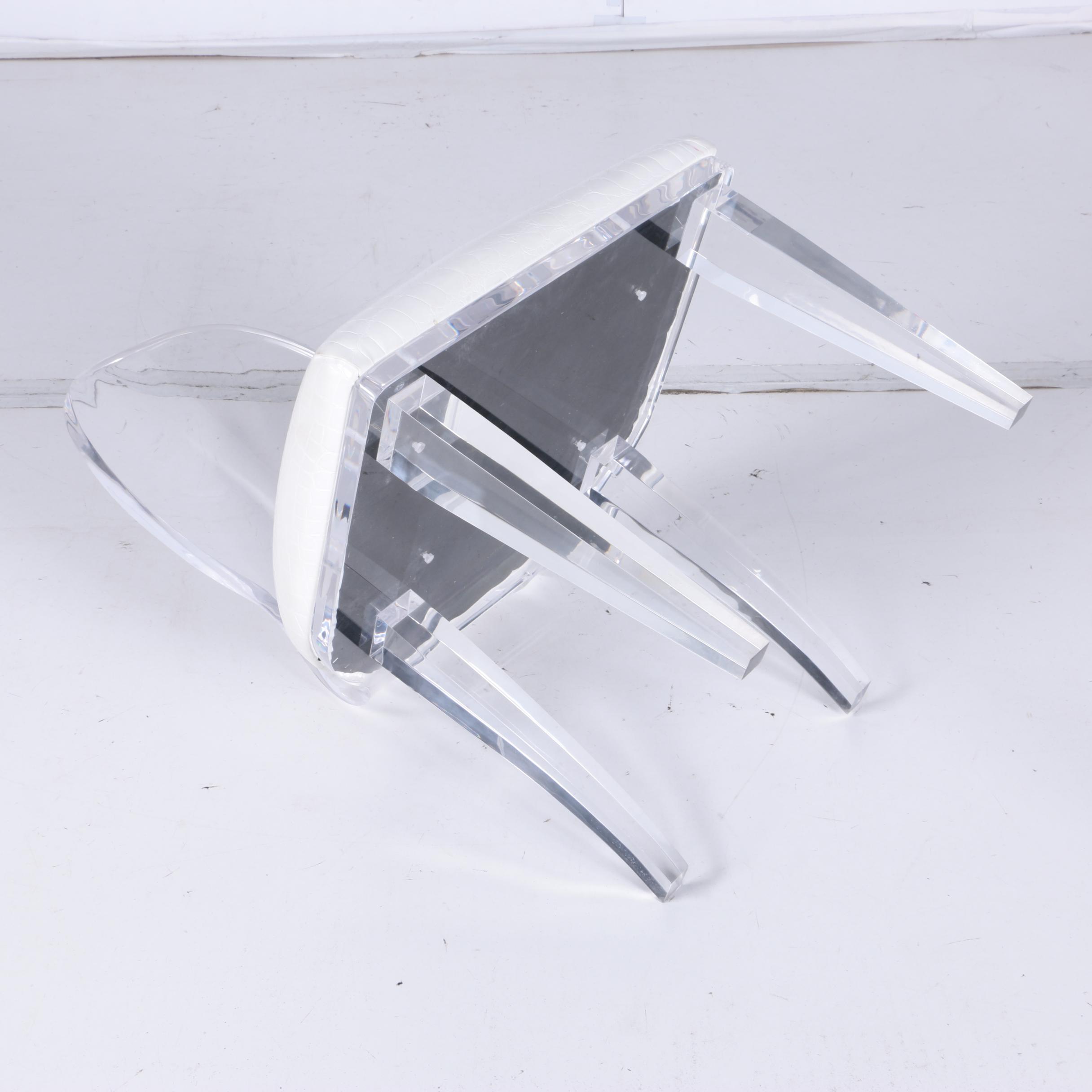 Contemporary Style Acrylic Side Chair With One-Inch Thick Acrylic Frame