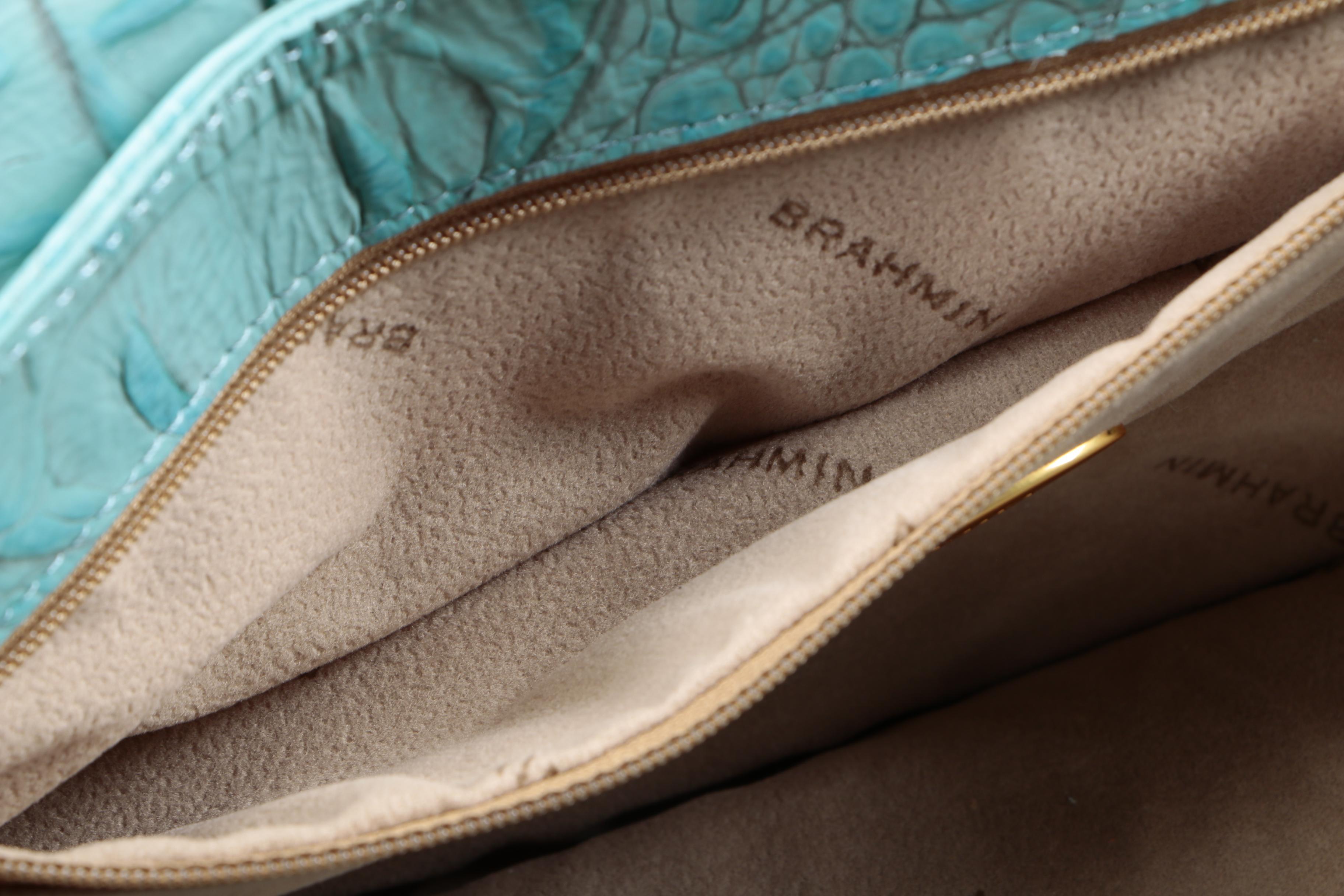 Brahmin Crocodile Embossed Top Handle Clutch and Wallet