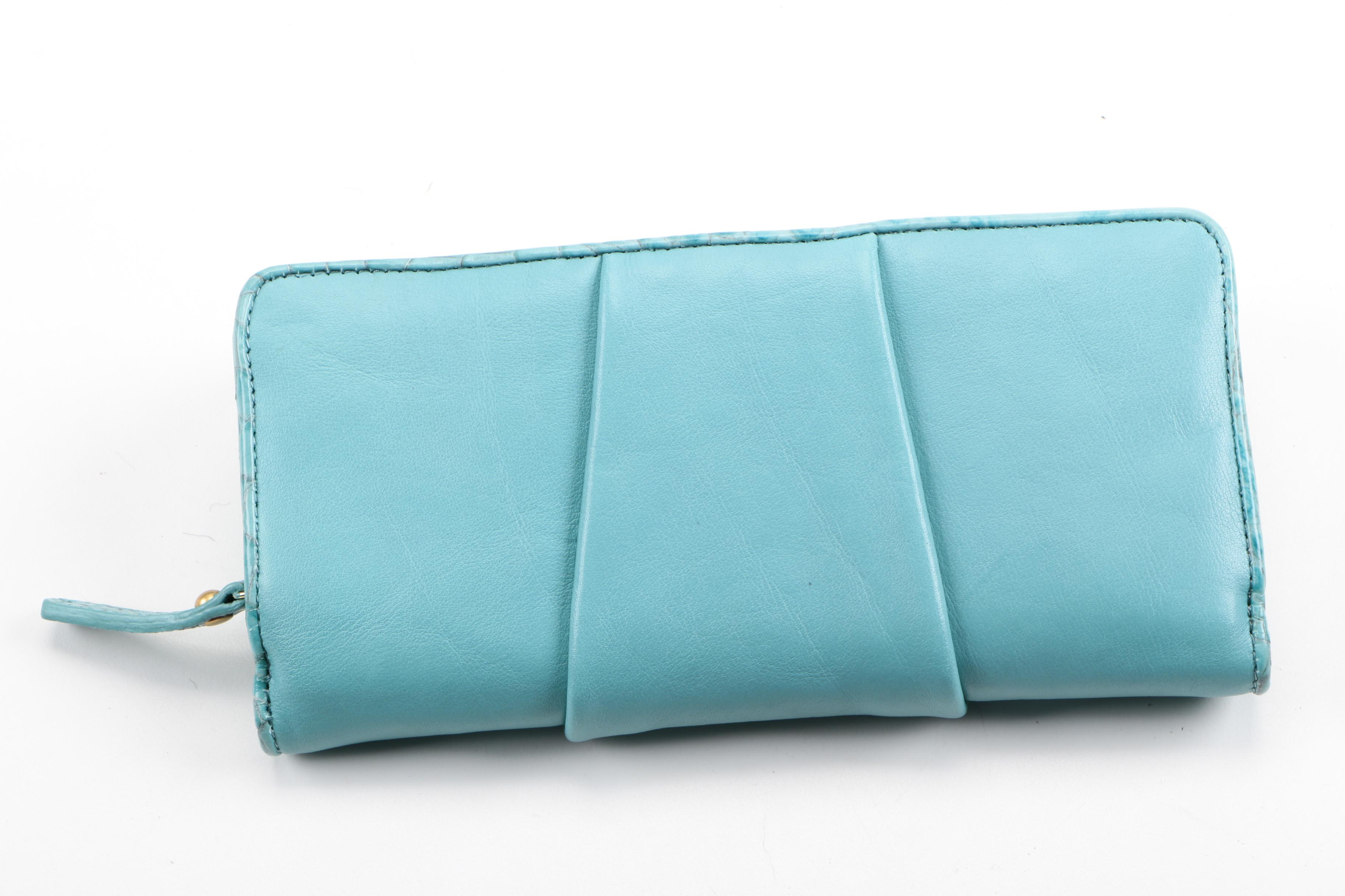 Brahmin Crocodile Embossed Top Handle Clutch and Wallet