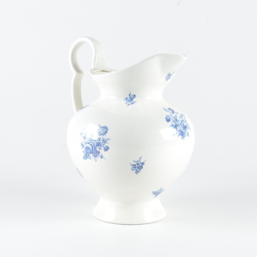 Vintage Floral Ceramic Pitcher