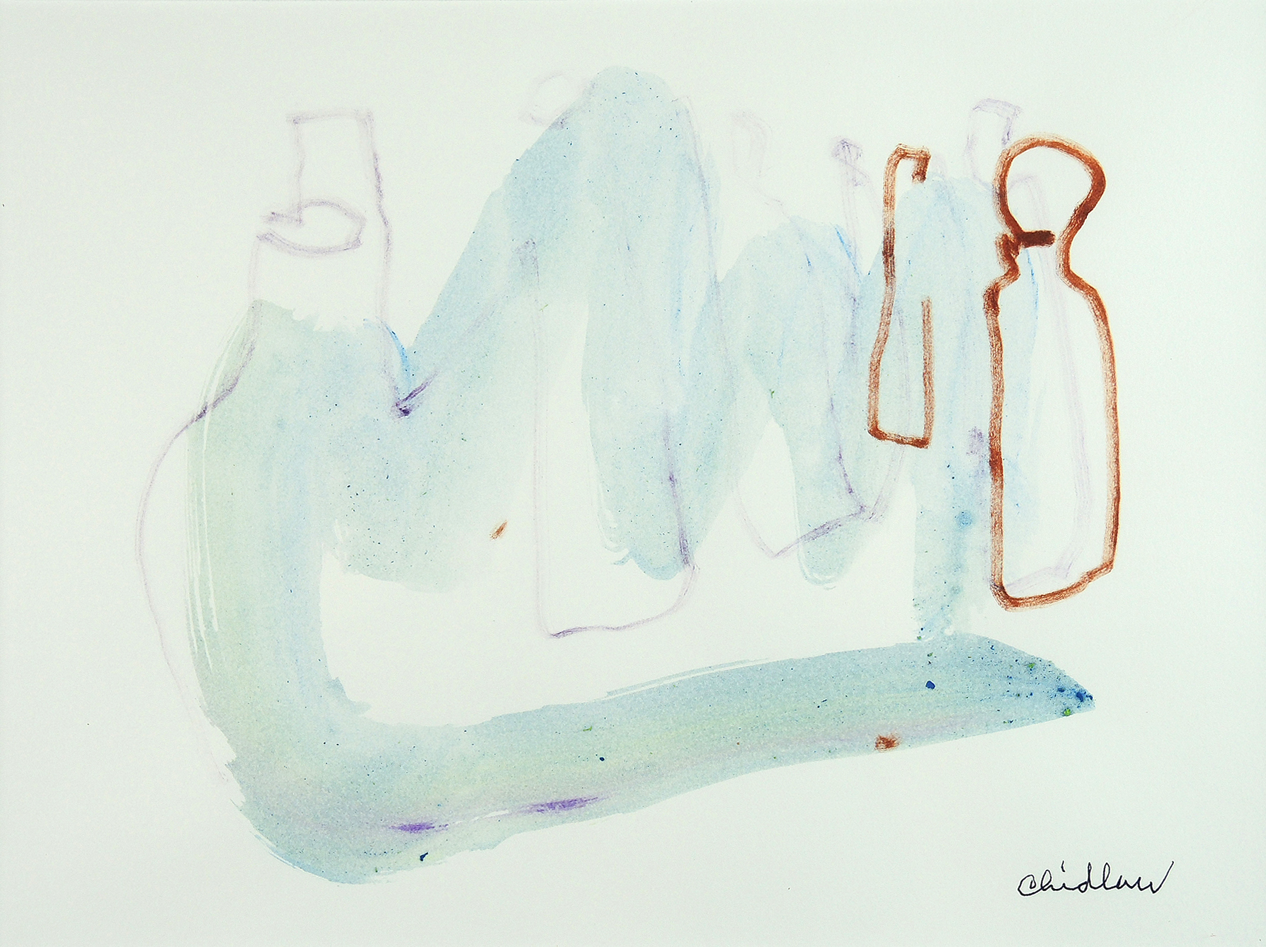 Paul Chidlaw Watercolor on Paper "Adventures Into Subtleties"