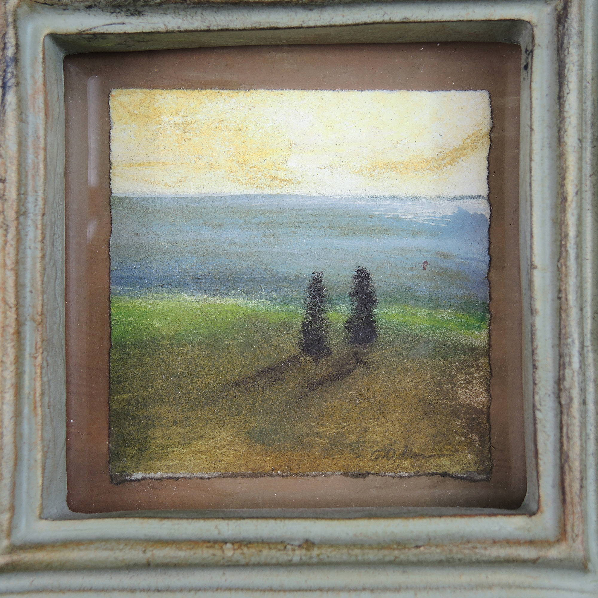Glenna Adkins Miniature Landscape Pastel on Board