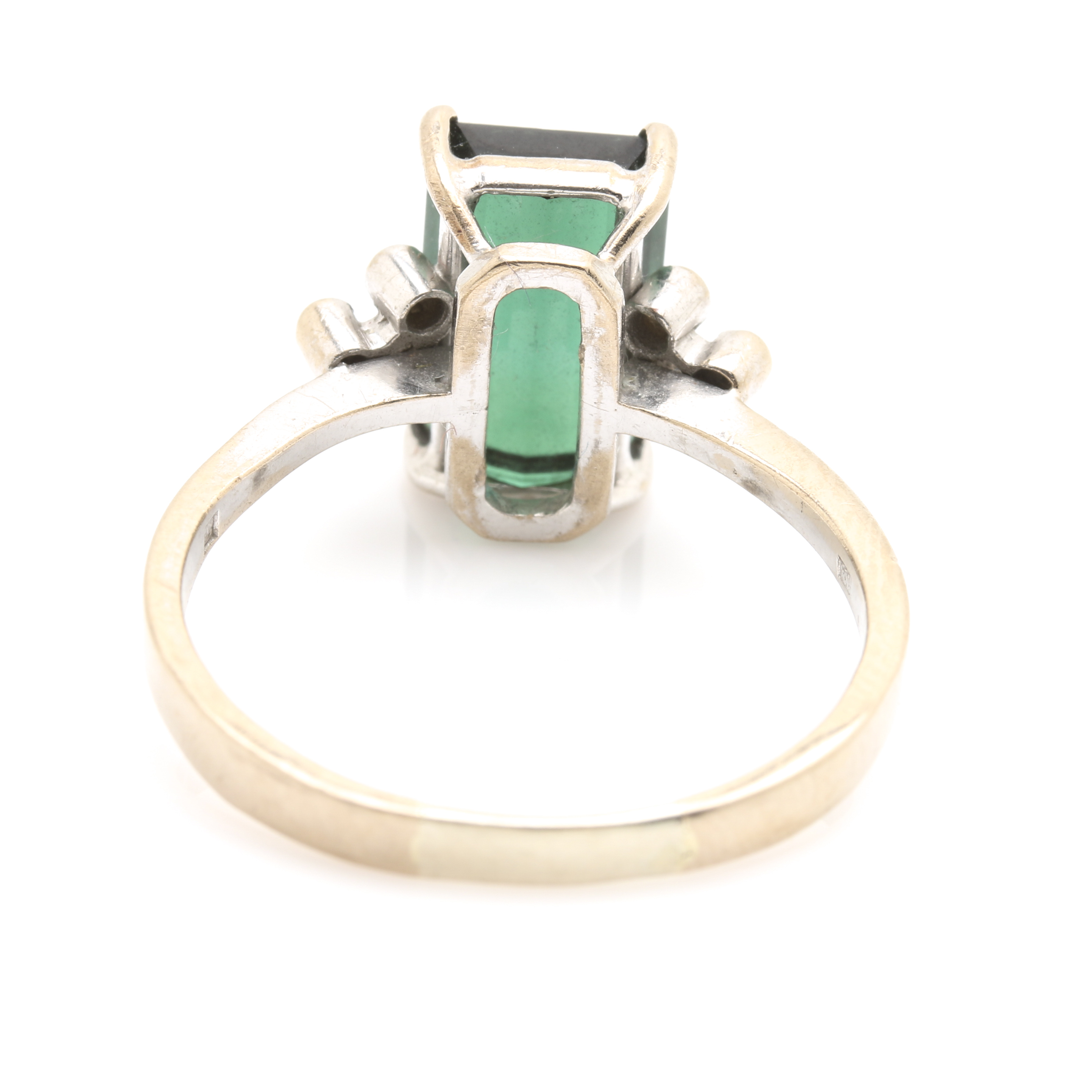 18K Two Tone Gold Diamond and Tourmaline Ring