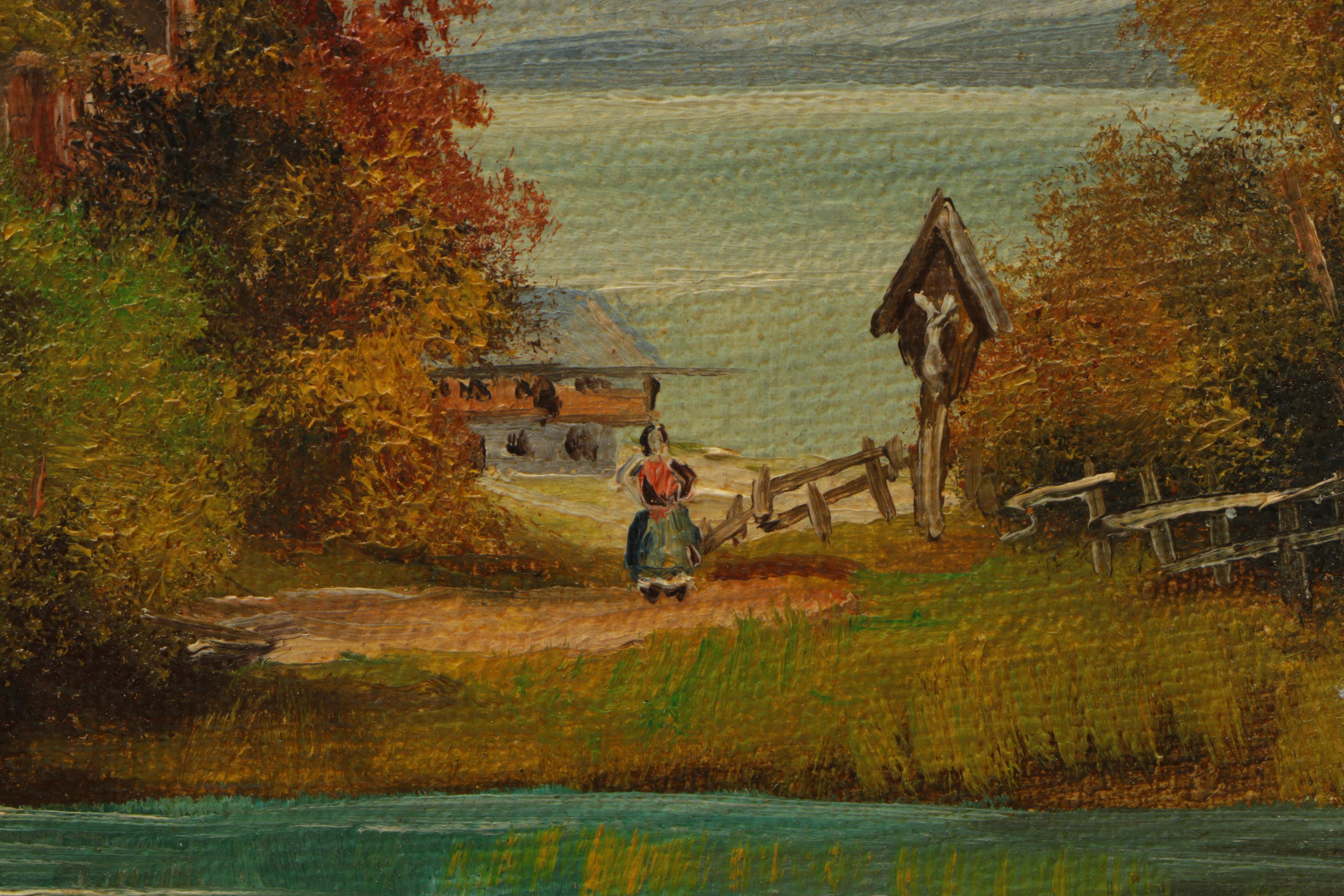 Alois Biebl 1952 Oil Painting on Canvas of Bavarian Alpine Chalet