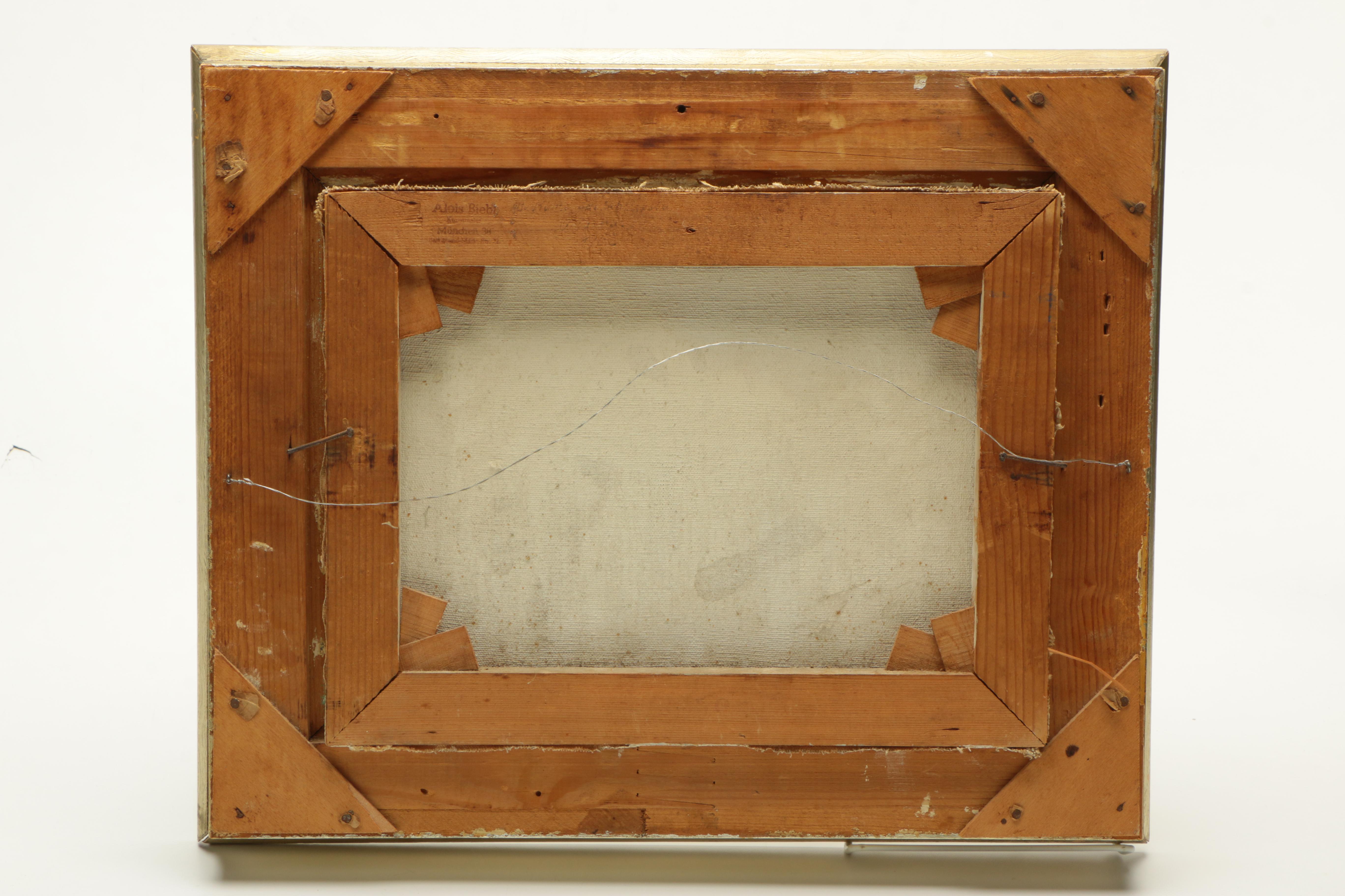 Alois Biebl 1952 Oil Painting on Canvas of Bavarian Alpine Chalet