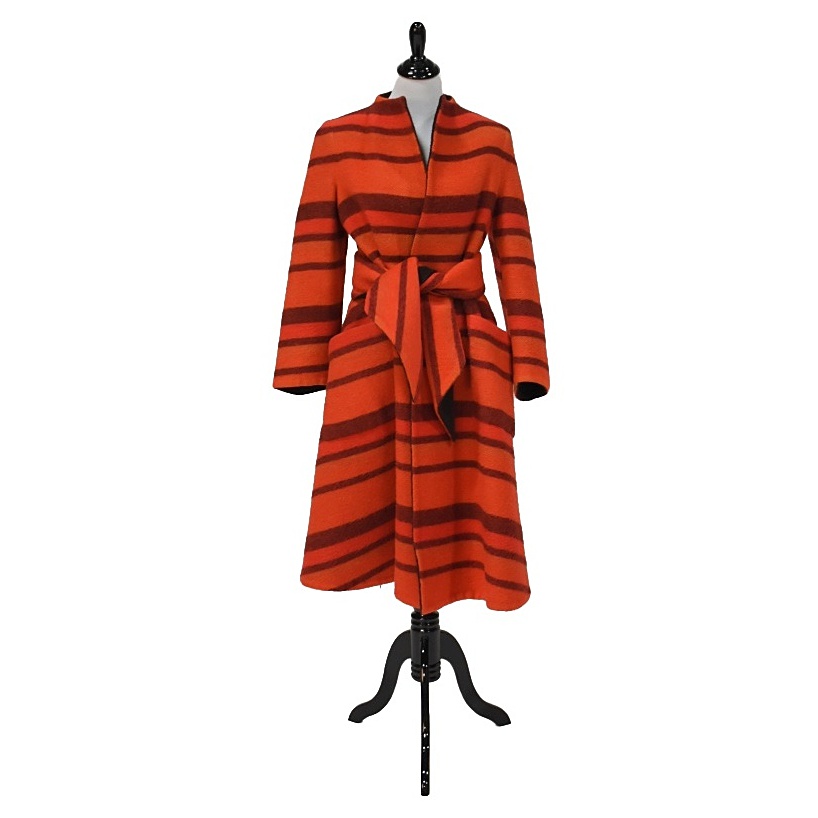 Vintage 1960's Pauline Trigere Mohair Bengal Swing Coat From Gidding Jenny
