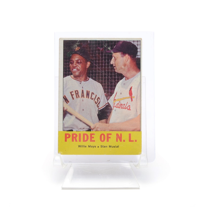 1963 Mays/Musial "Pride Of The N.L." Topps Baseball Card