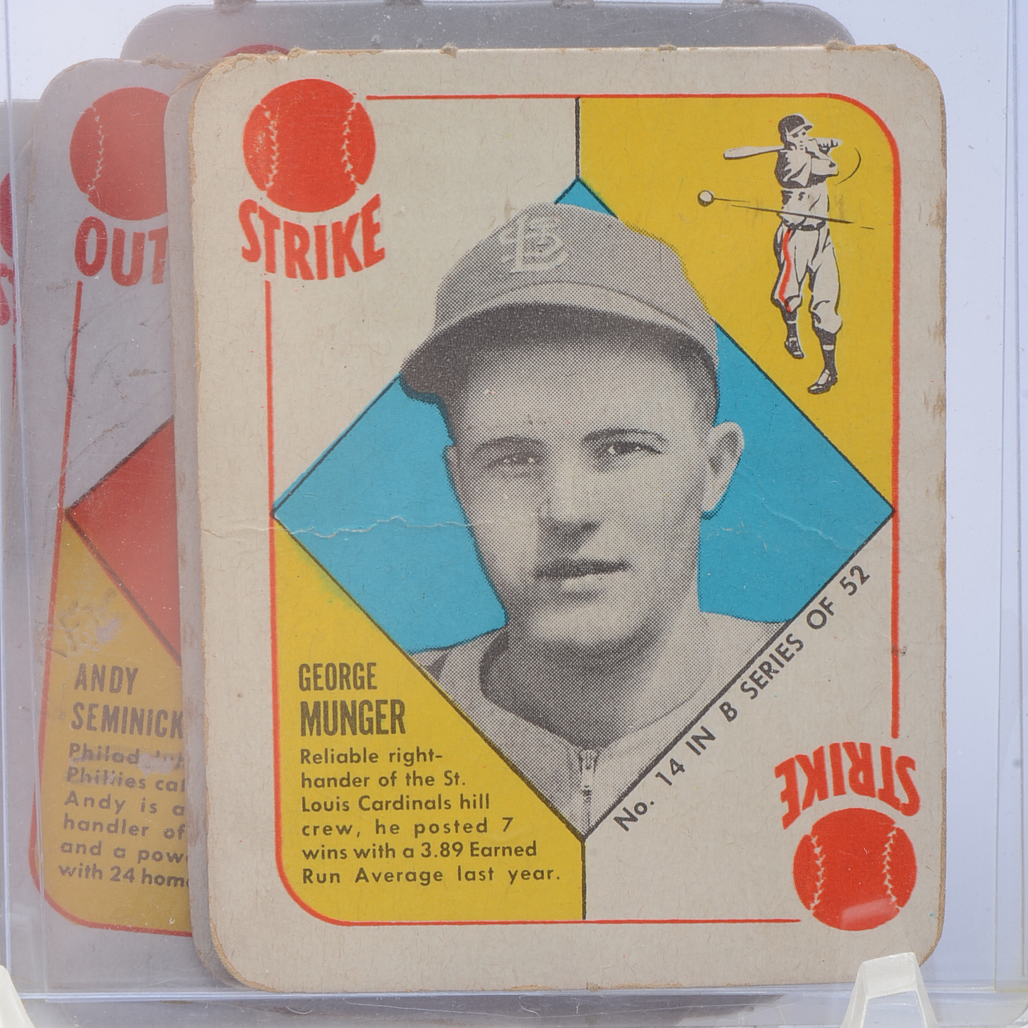 Eleven 1951 NL "Red and Blue Backs" Topps Baseball Cards