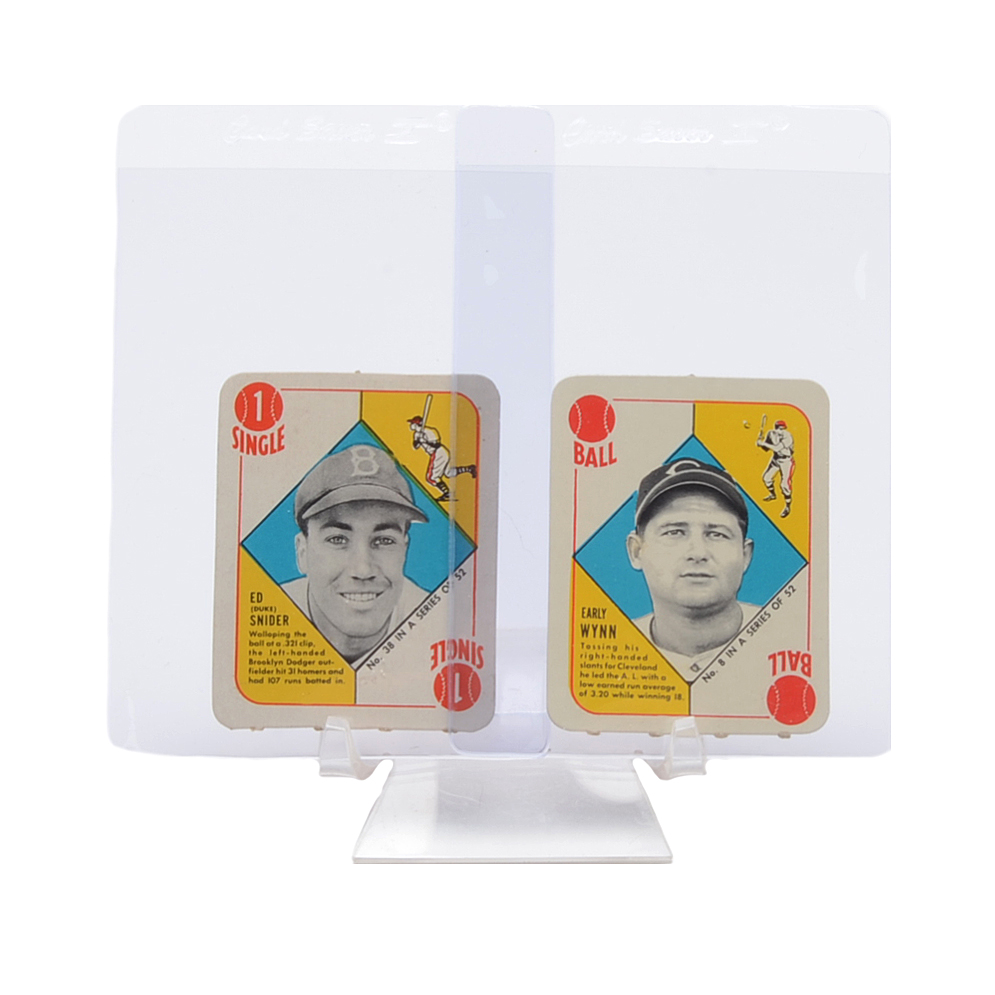 1951 Early Wynn and Duke Snider Topps "Red Back" Baseball Cards