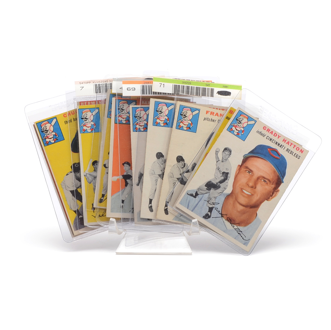 Eleven 1954 Cincinnati Reds Players Topps Basbeball Cards