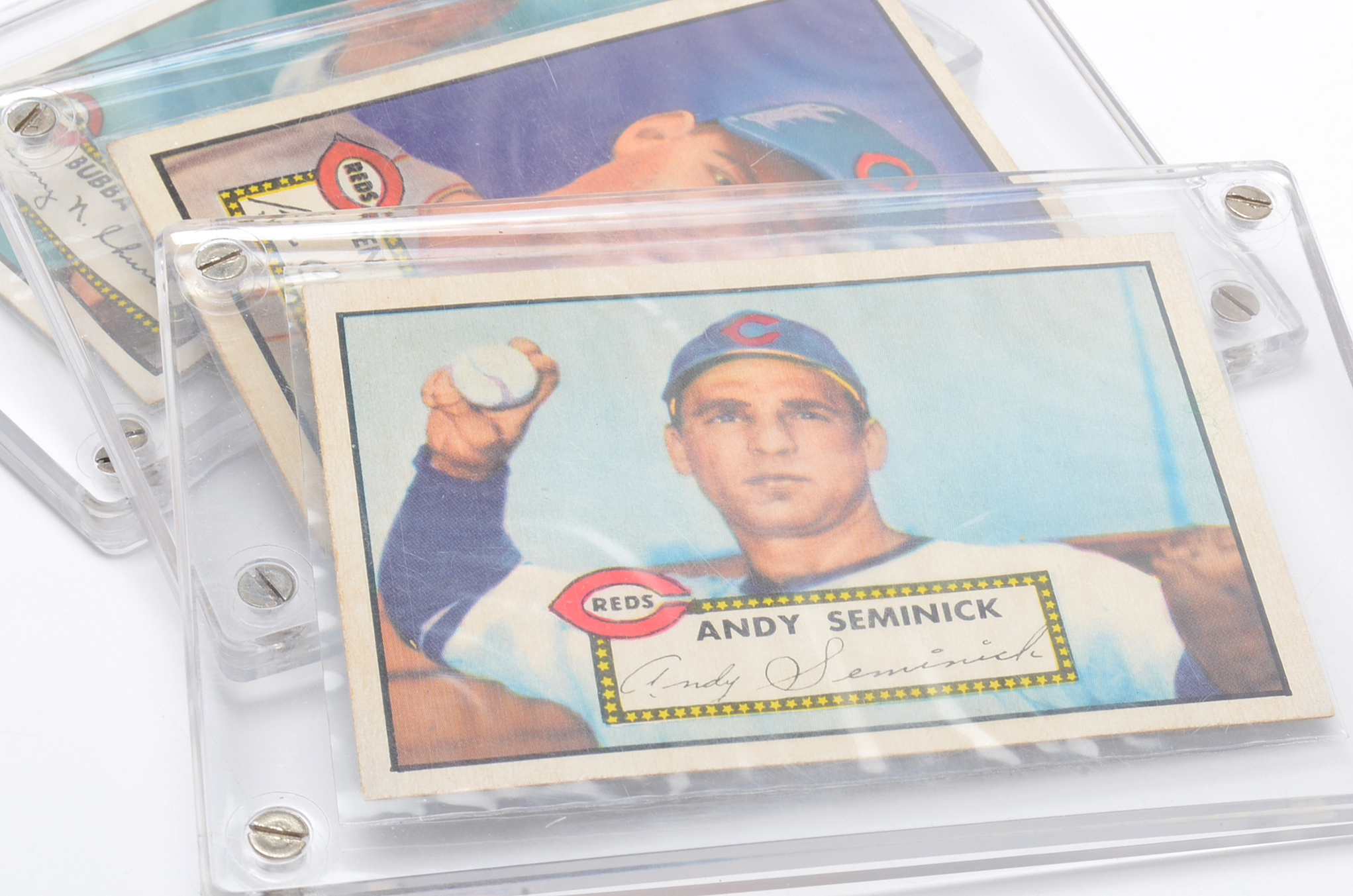 Five 1952 Cincinnati Reds Topps "High Number" Players Baseball Cards