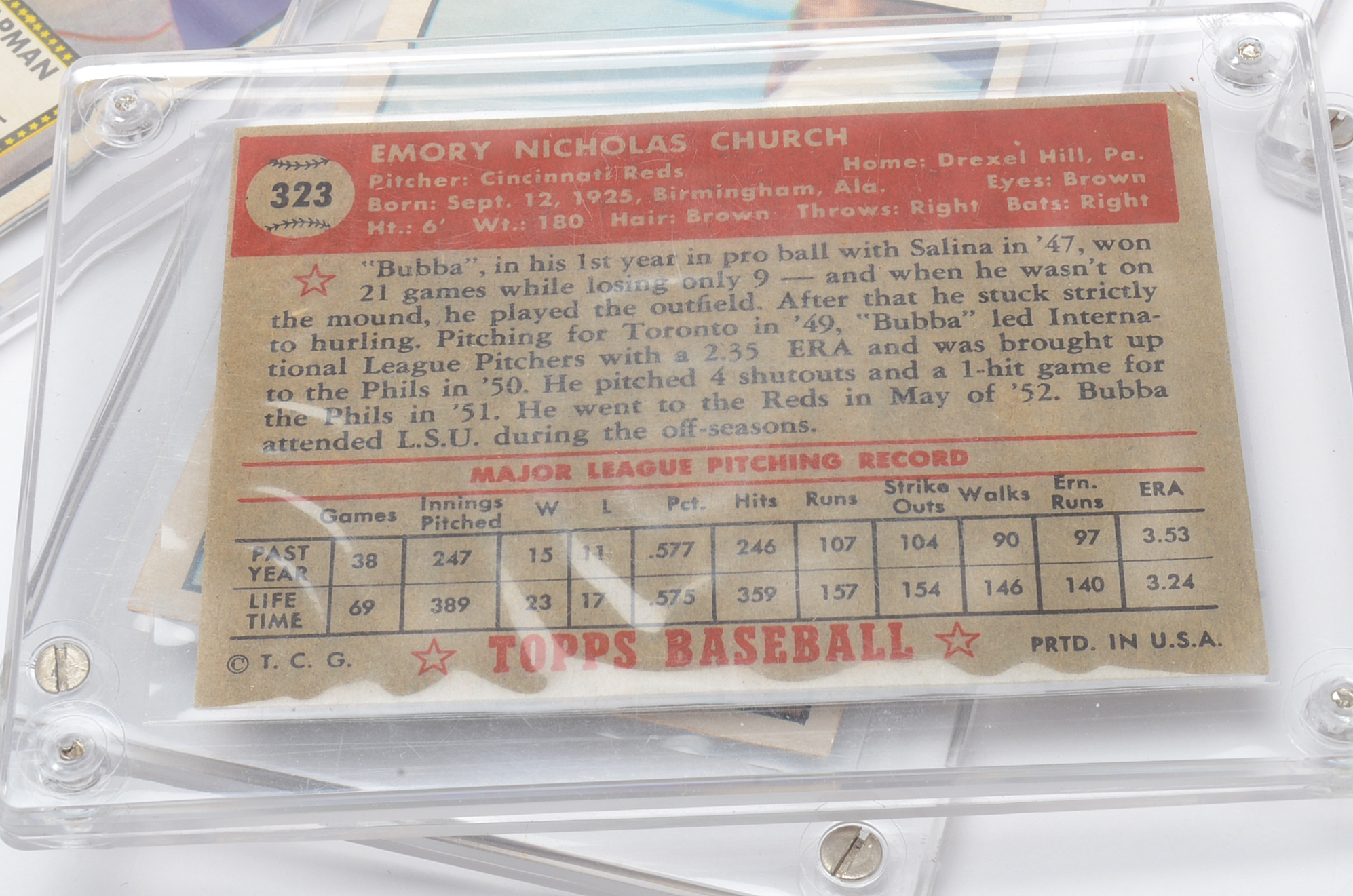 Five 1952 Cincinnati Reds Topps "High Number" Players Baseball Cards