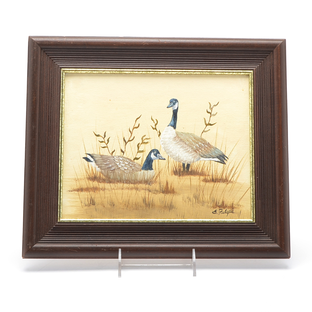Canadian Geese Oil Painting