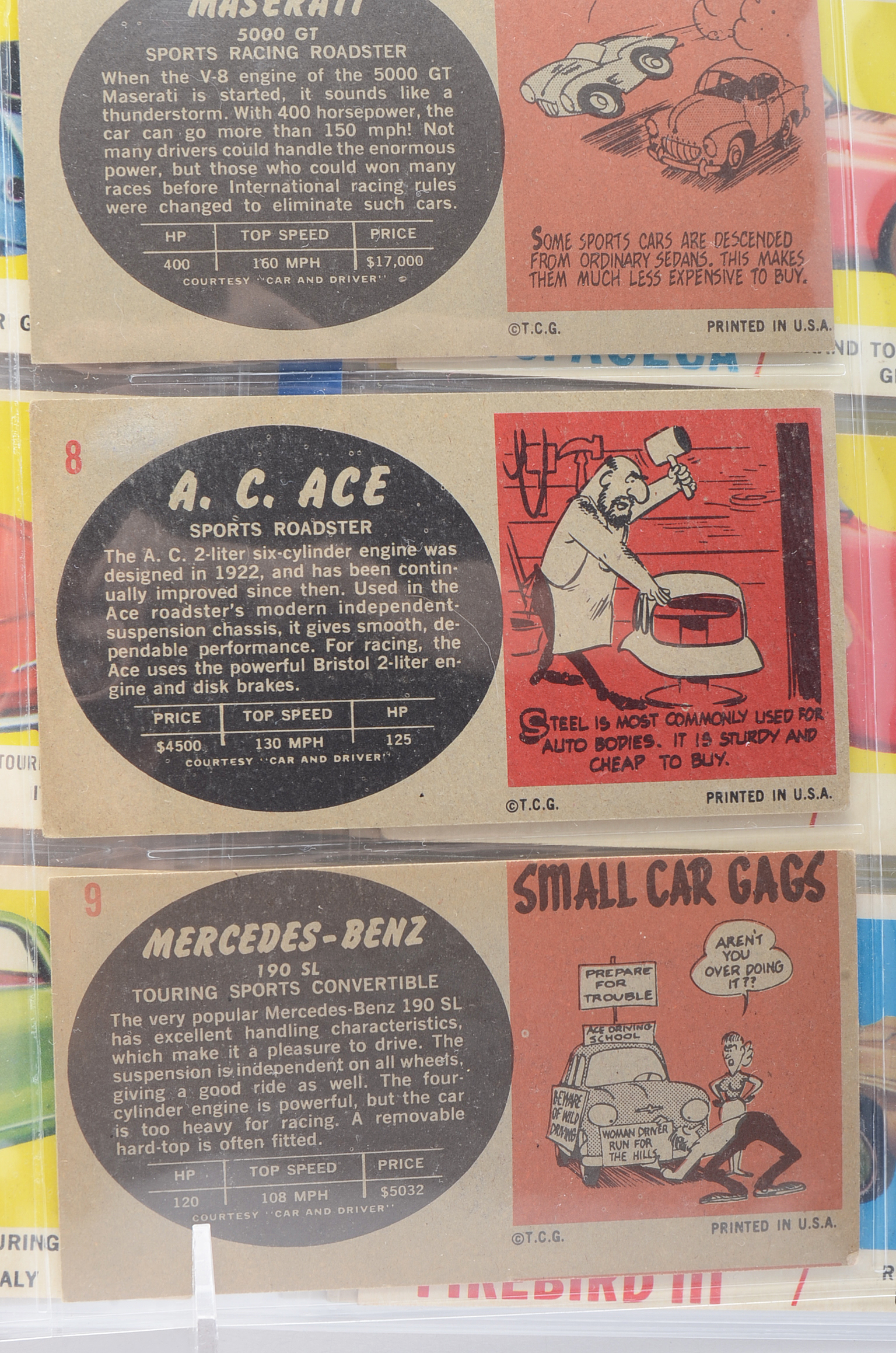Sixty-Six 1961 Topps Sport Cars Cards