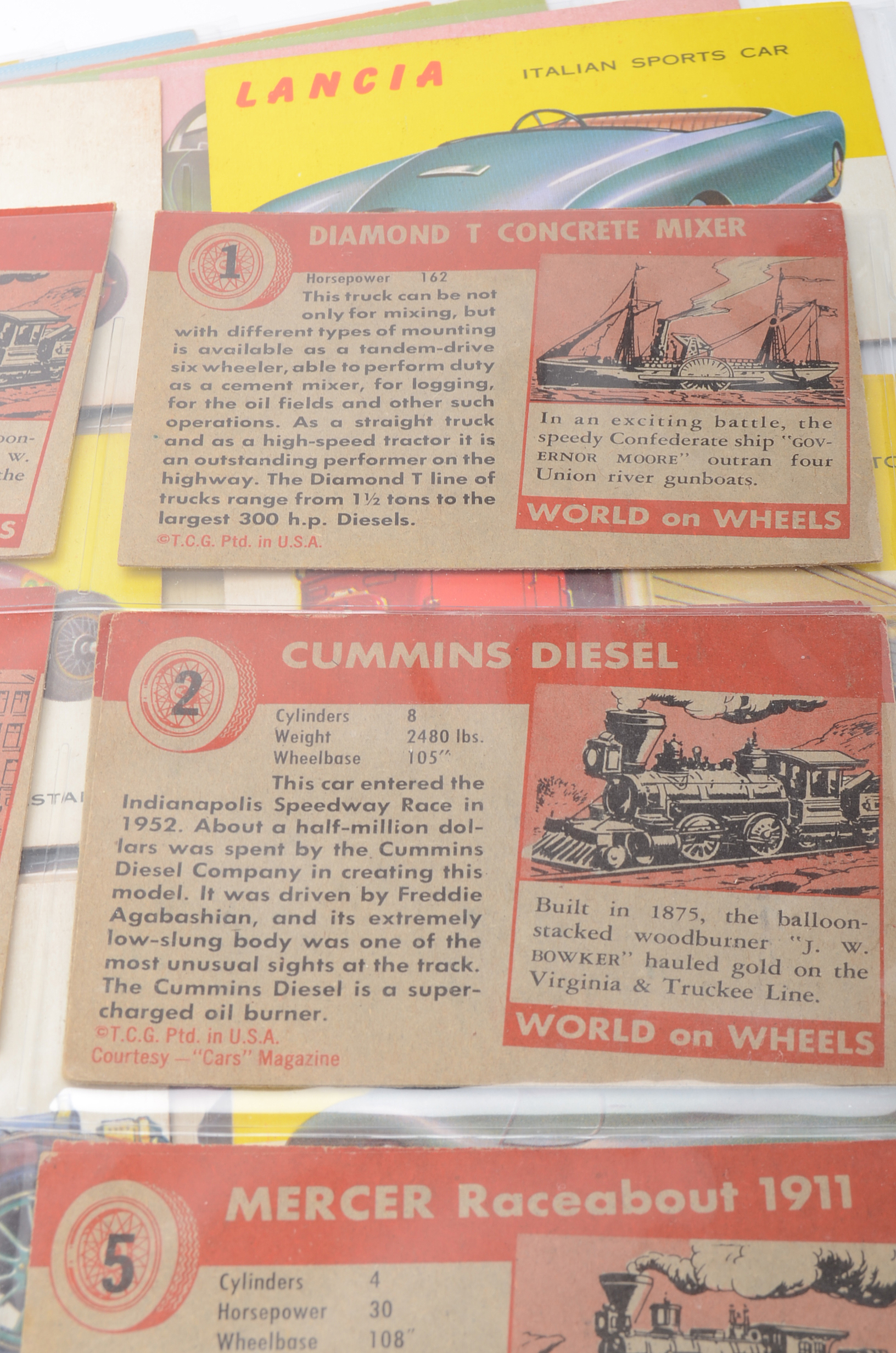 Set 1954 Topps "World On Wheels" Trading Cards