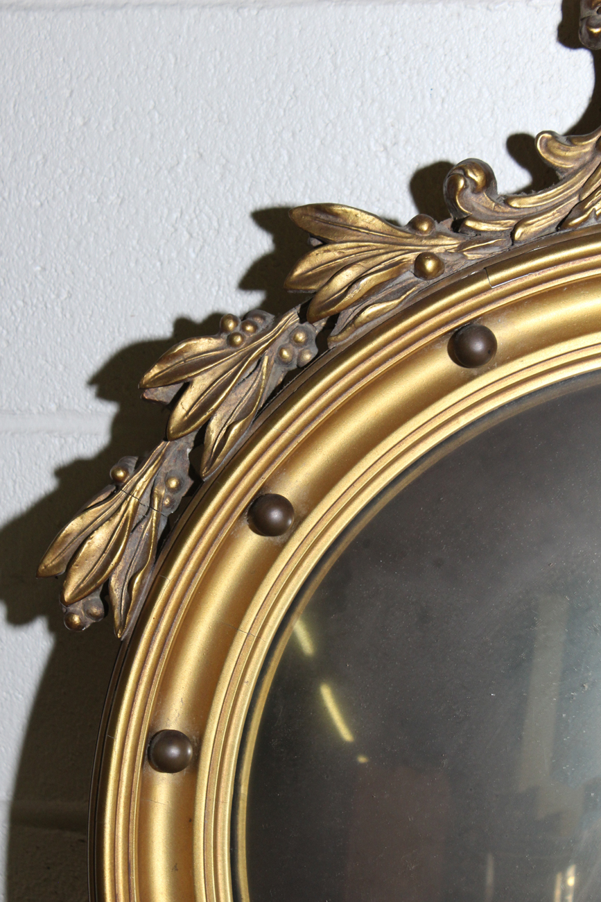 Antique Federal Style Convex Mirror