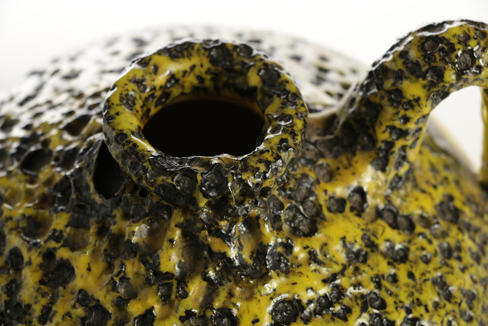 Silberdistel Handled Fat Lava Vase