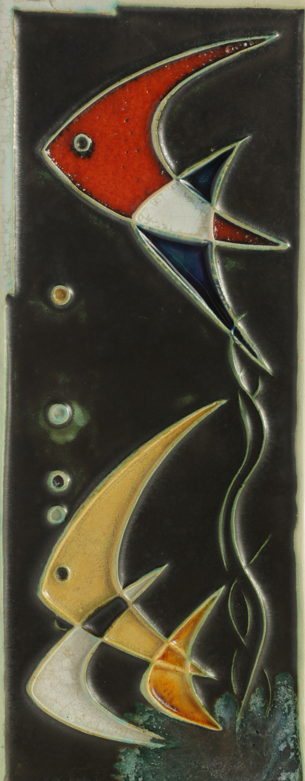 Helmut Schäffenacker Ceramic Wall Plaque of Aquatic Scene