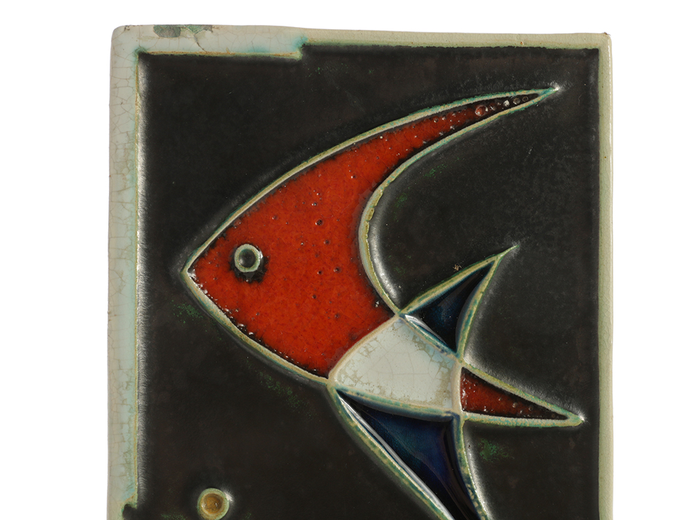 Helmut Schäffenacker Ceramic Wall Plaque of Aquatic Scene