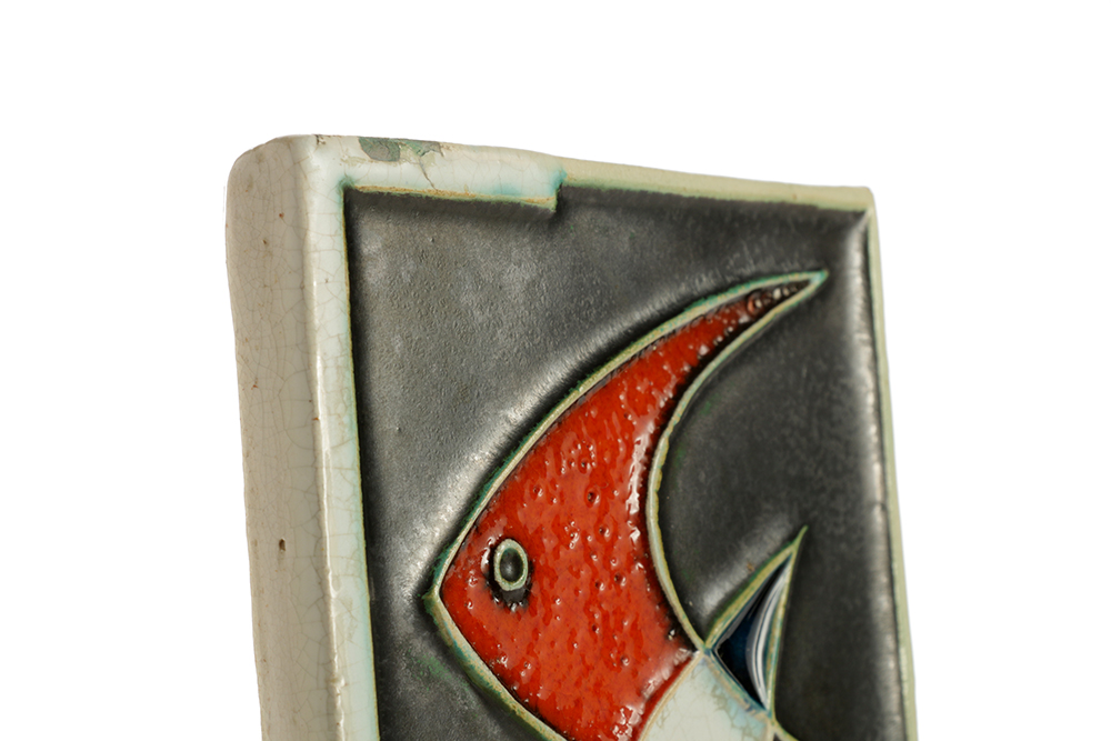 Helmut Schäffenacker Ceramic Wall Plaque of Aquatic Scene