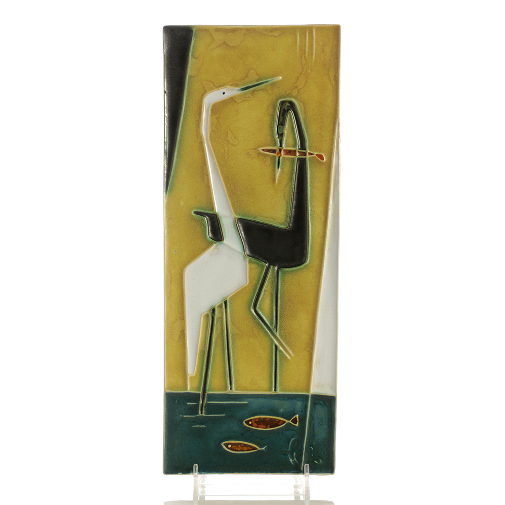 Helmut Schäffenacker Ceramic Wall Plaque "Storks"