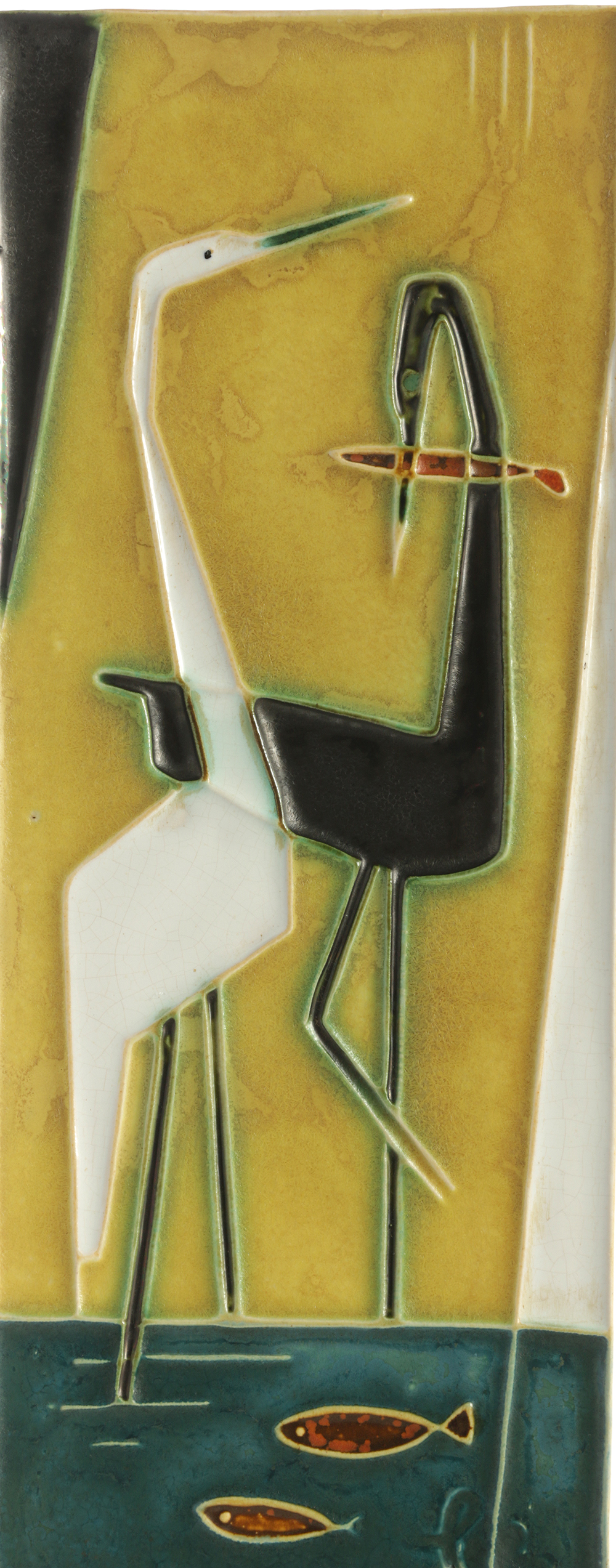 Helmut Schäffenacker Ceramic Wall Plaque "Storks"