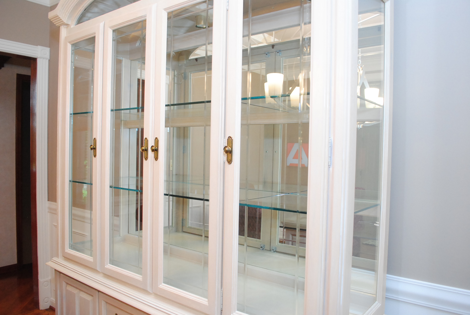 Keller Furniture Painted White Oak Hutch