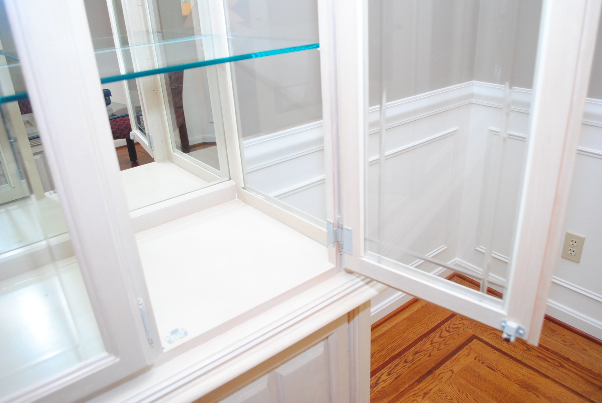 Keller Furniture Painted White Oak Hutch