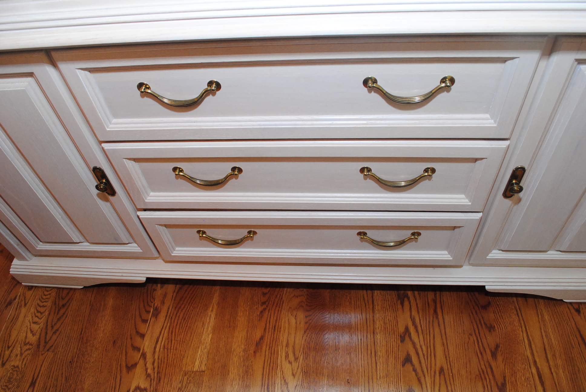 Keller Furniture Painted White Oak Hutch